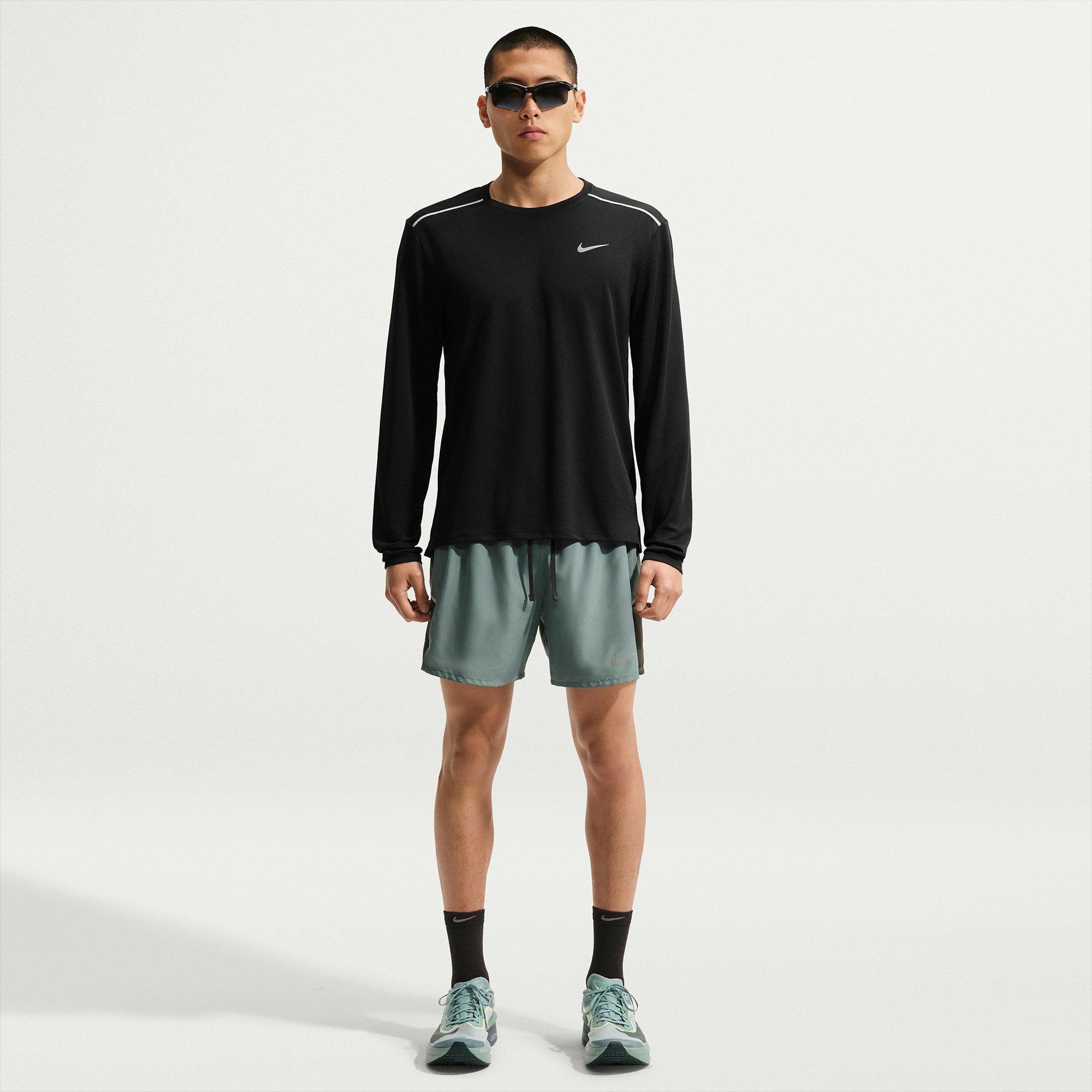 Black/R.Silver - Nike - Men's UV Miler Long Sleeve Running Top - 7