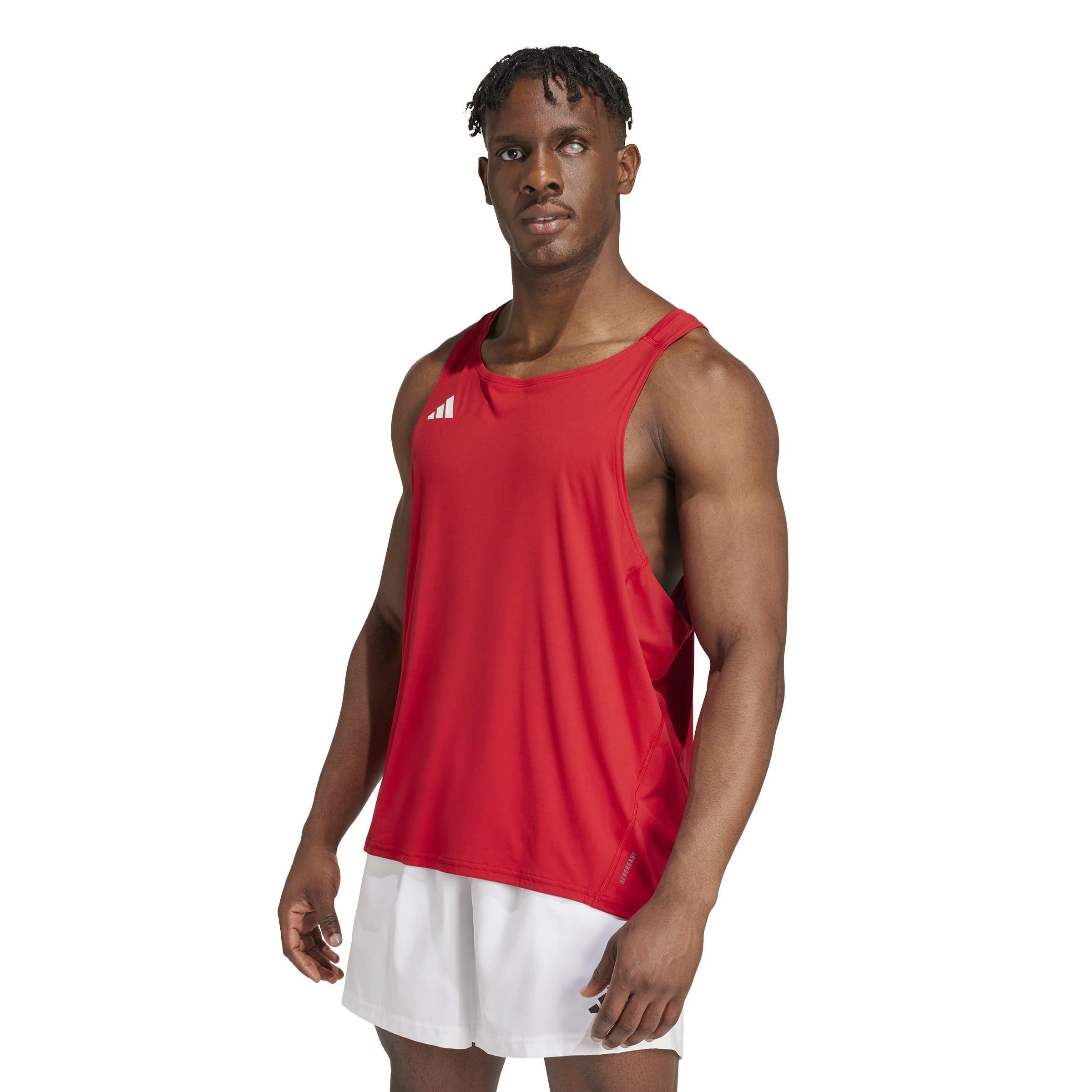 Team Power Red - adidas - Adizero Essentials Running Tank Top Mens - 3