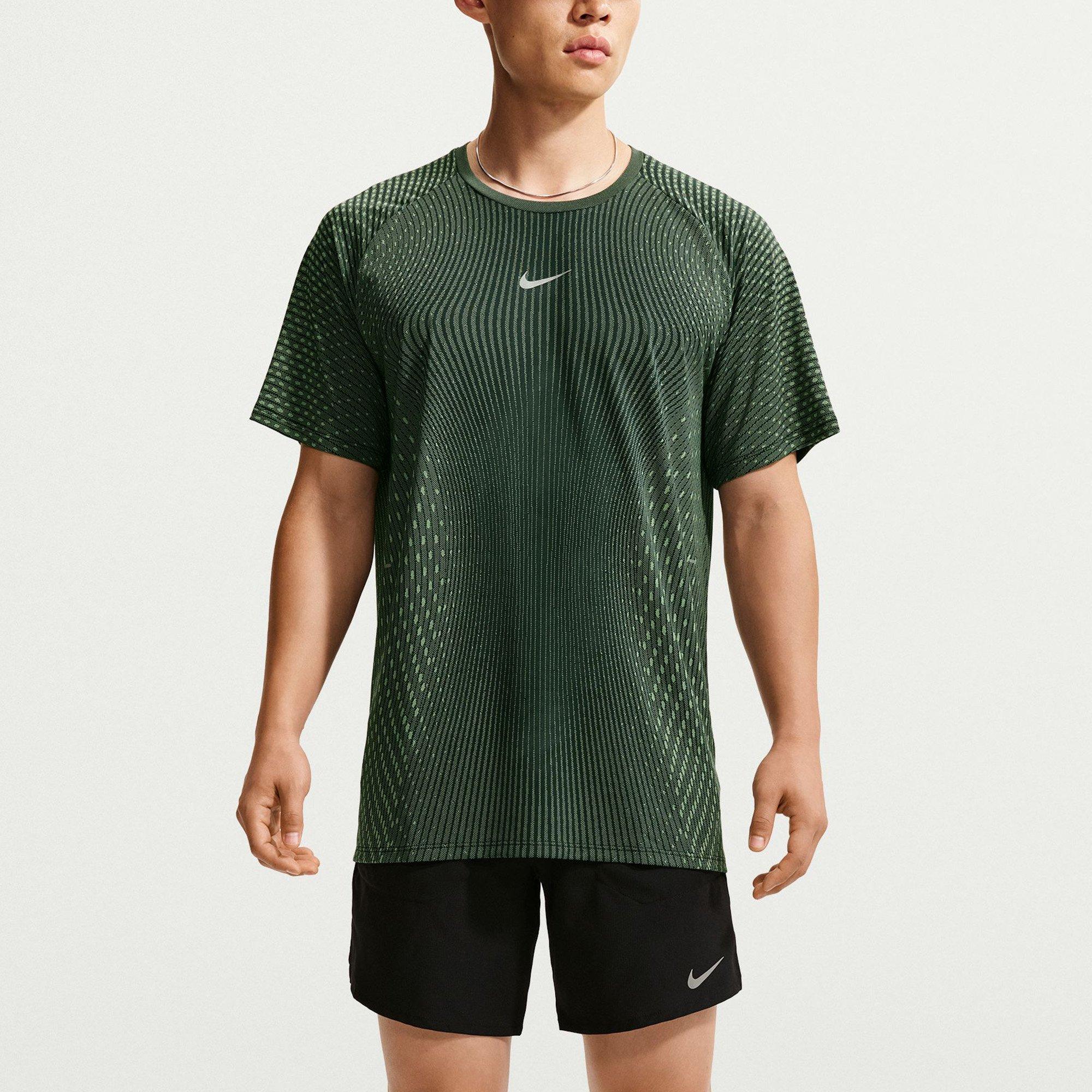 Blk/Green/Silv - Nike - Stride Aero-FIT Short Sleeve Running T-Shirt Mens - 1