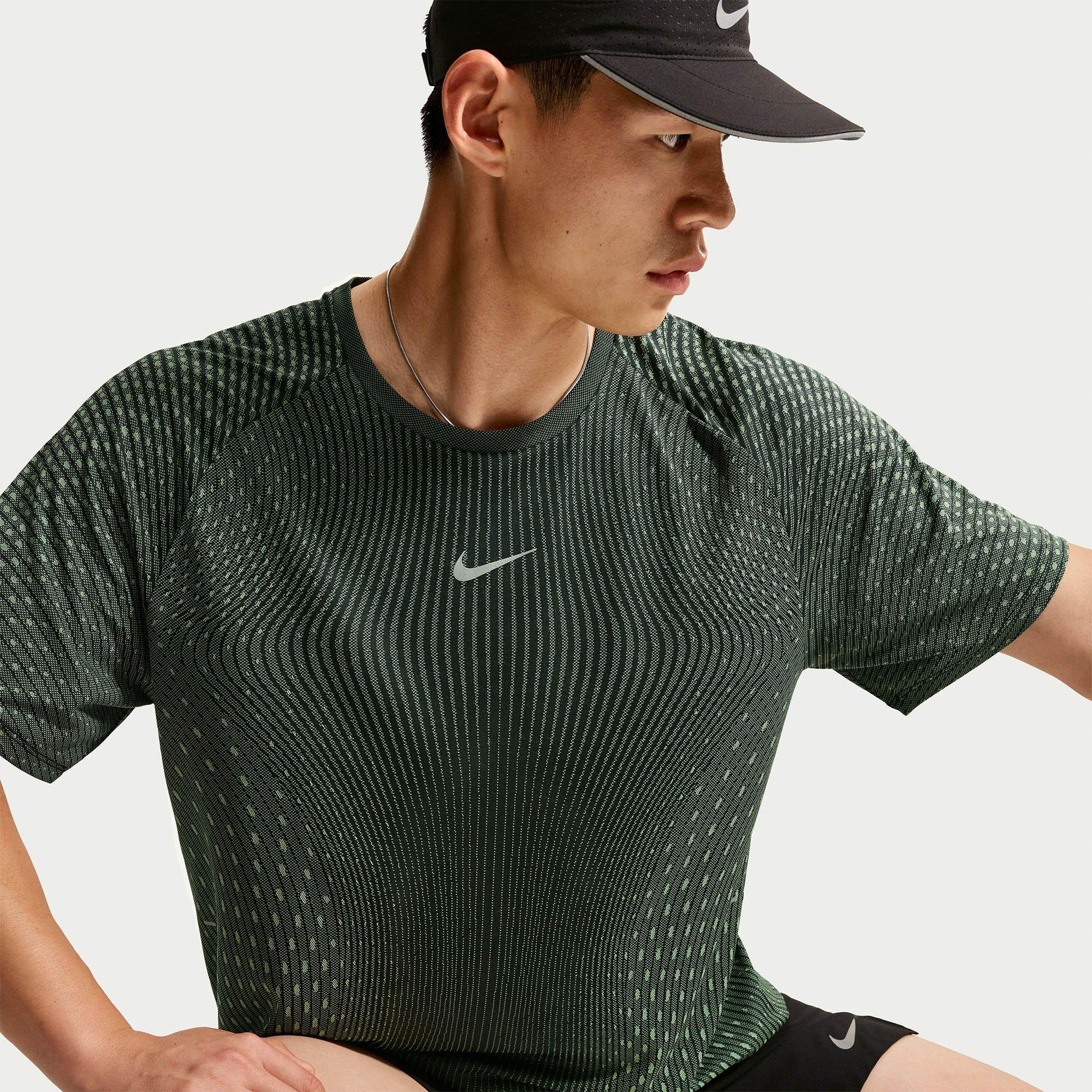 Blk/Green/Silv - Nike - Stride Aero-FIT Short Sleeve Running T-Shirt Mens - 2