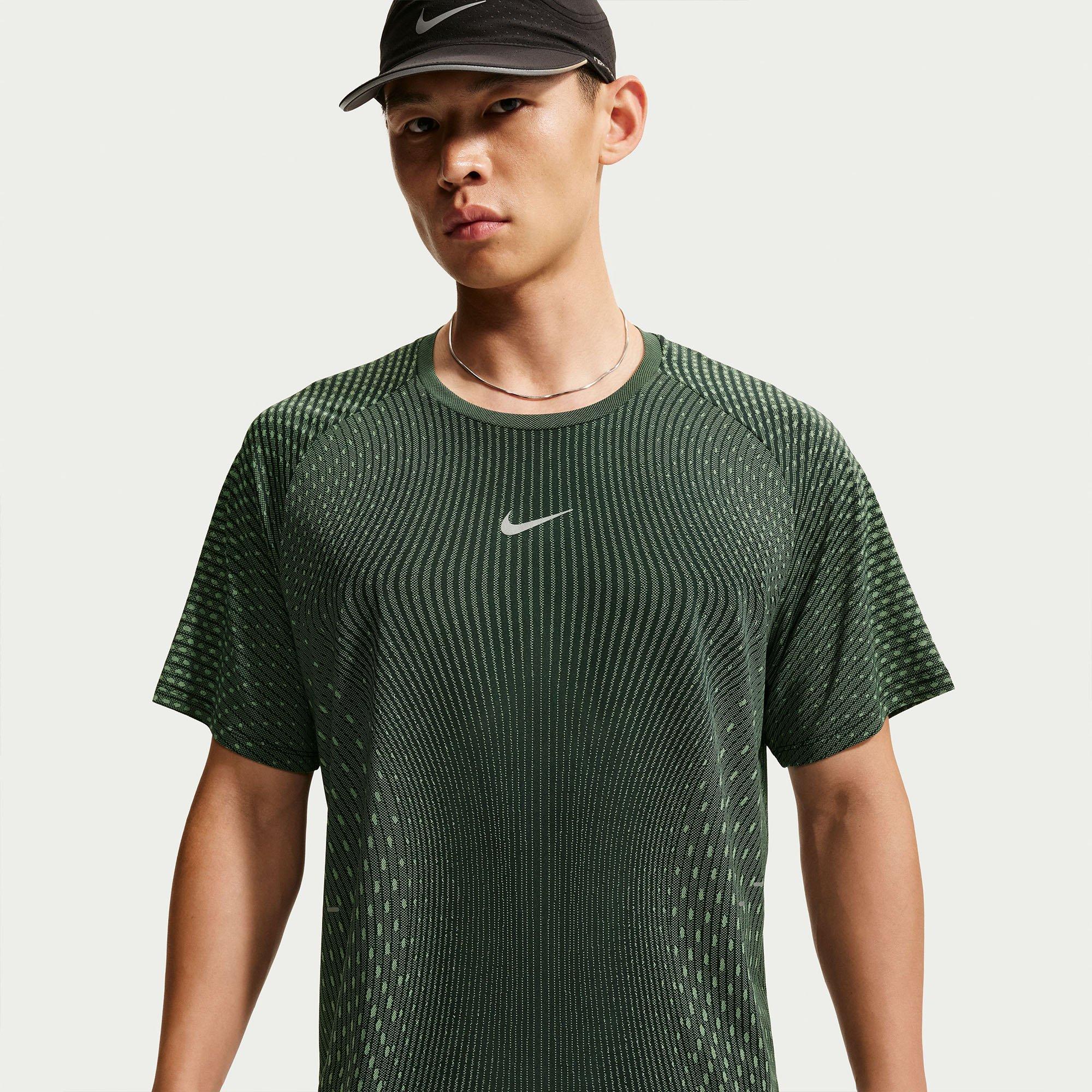 Blk/Green/Silv - Nike - Stride Aero-FIT Short Sleeve Running T-Shirt Mens - 3
