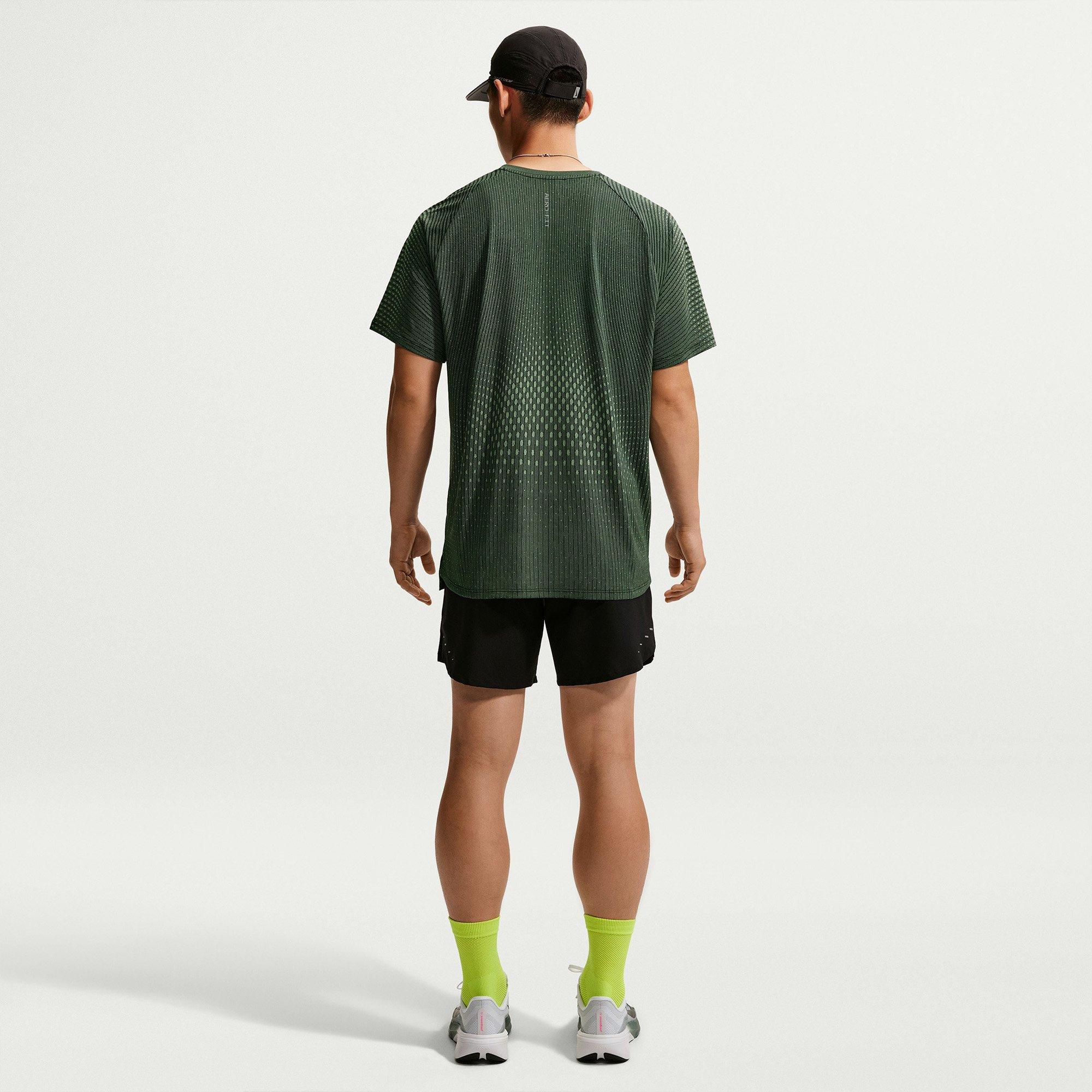 Blk/Green/Silv - Nike - Stride Aero-FIT Short Sleeve Running T-Shirt Mens - 6