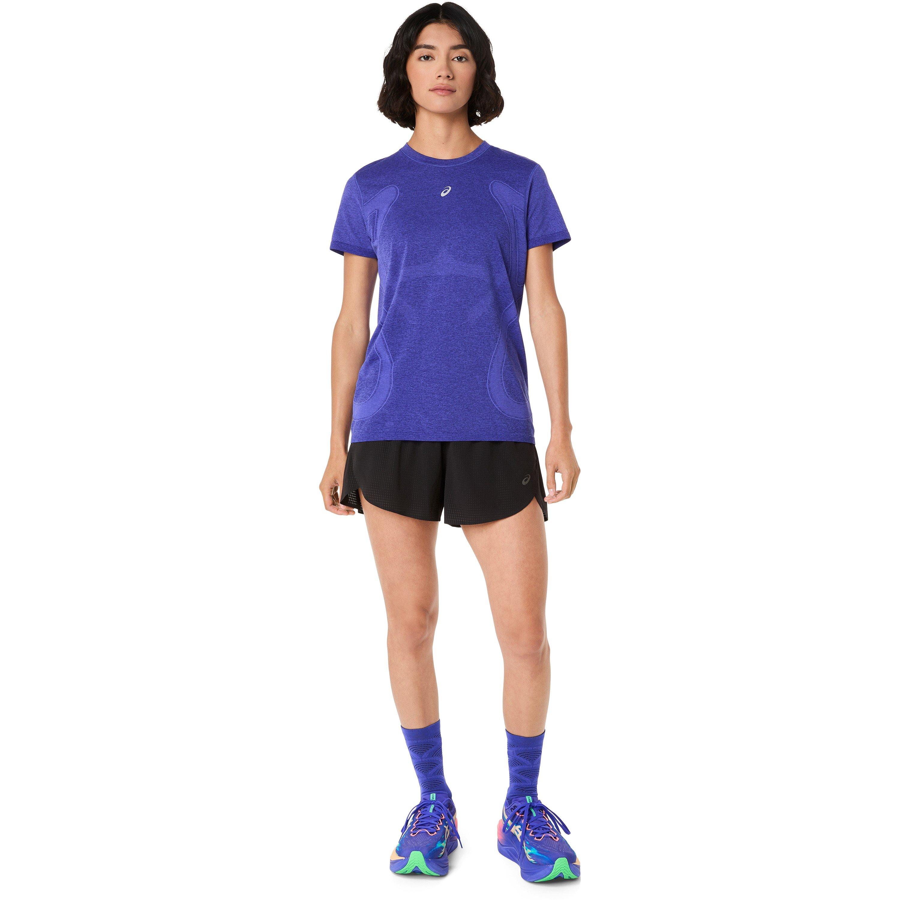 Preto - Asics - Metarun Split Shorts Running Short Womens - 7