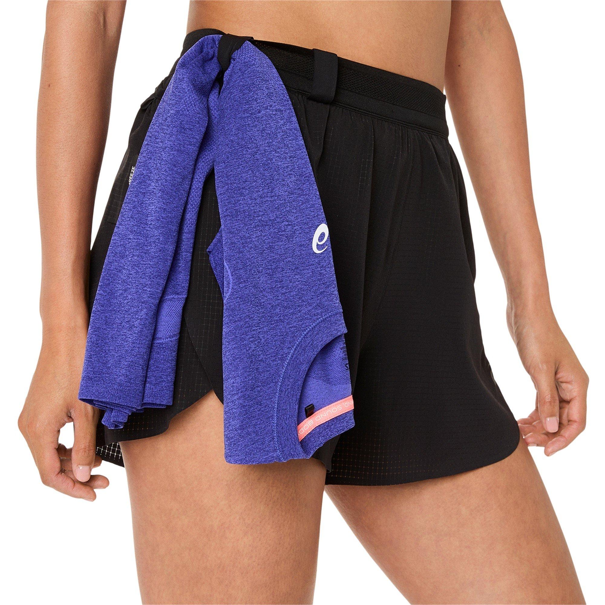 Preto - Asics - Metarun Split Shorts Running Short Womens - 9