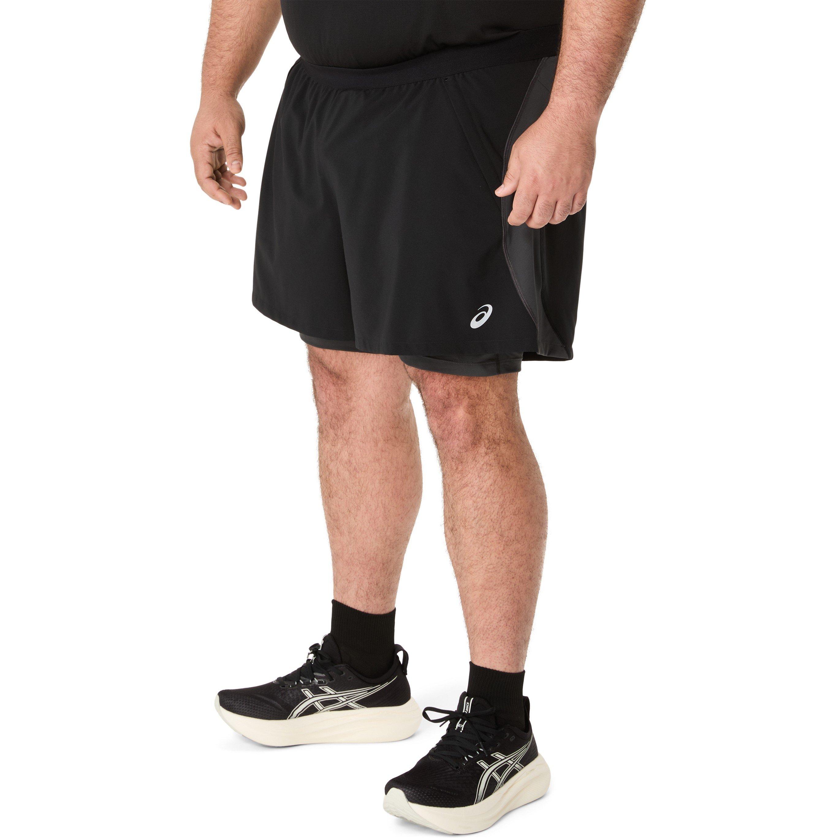 Black - Asics - Road 2n1 5in Short Running Mens - 1