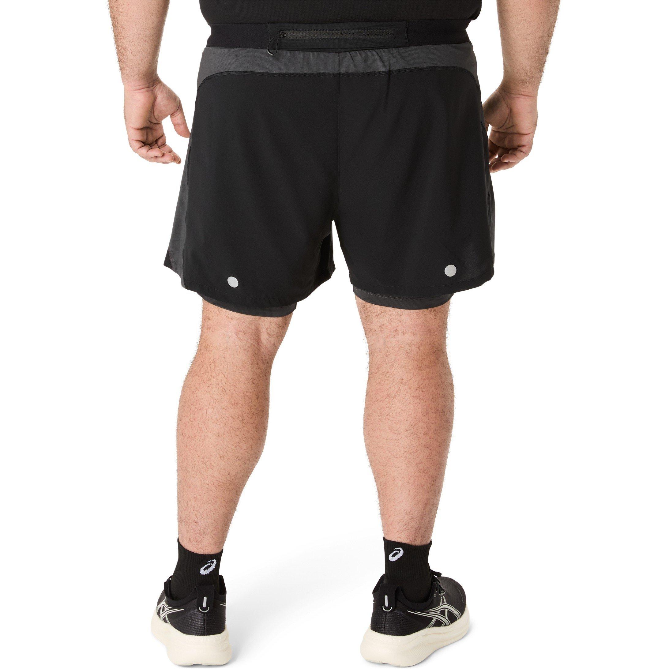 Black - Asics - Road 2n1 5in Short Running Mens - 2