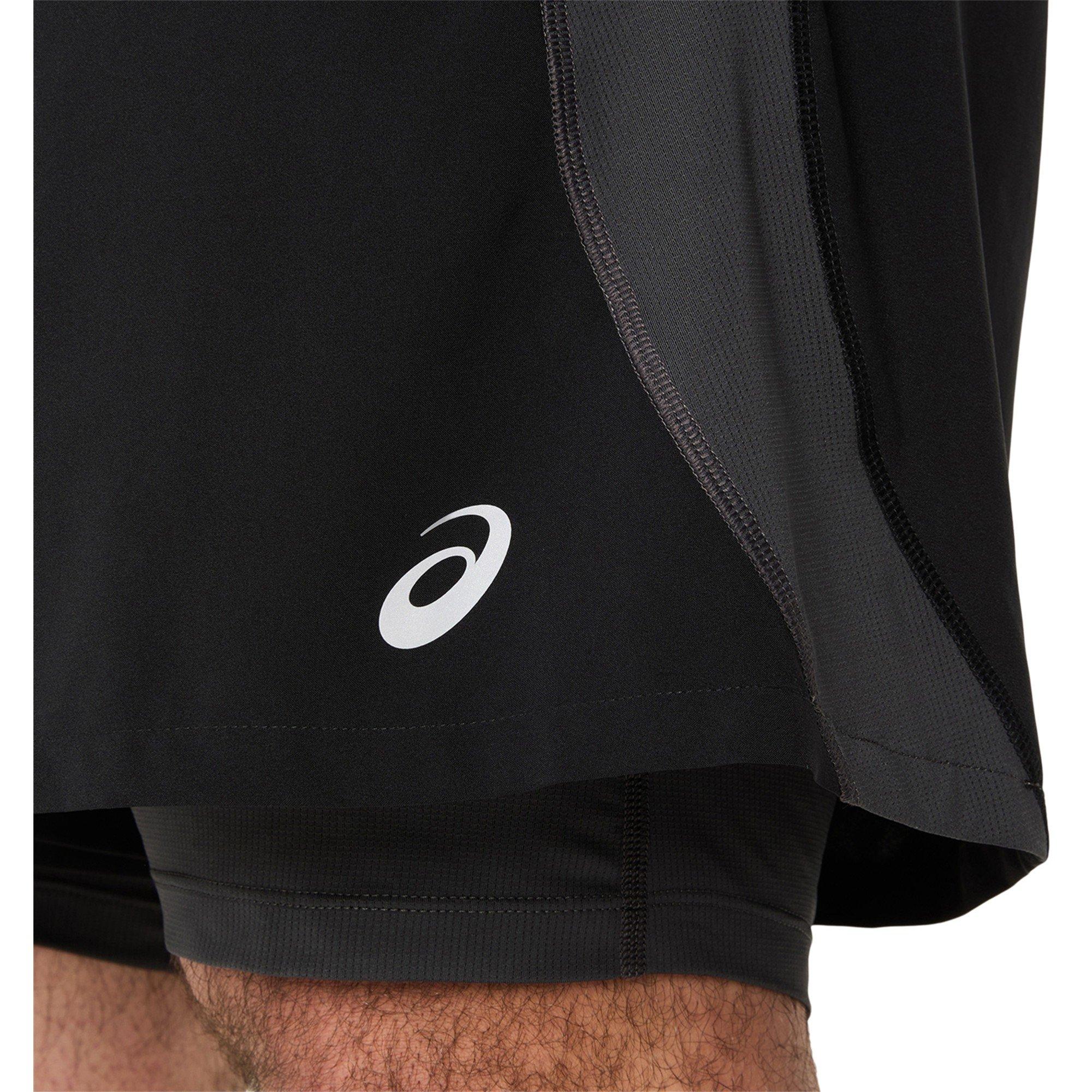 Black - Asics - Road 2n1 5in Short Running Mens - 3