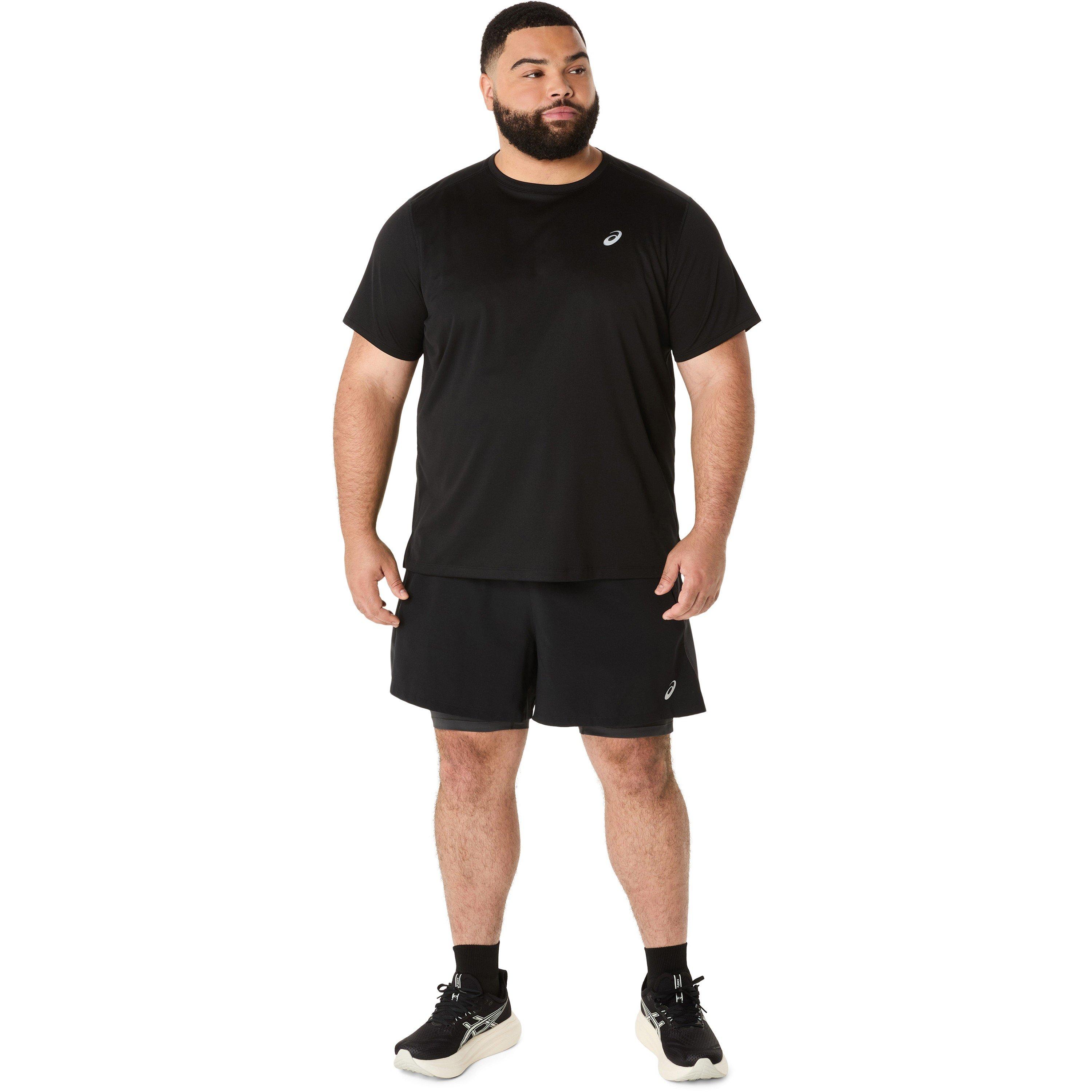Black - Asics - Road 2n1 5in Short Running Mens - 7