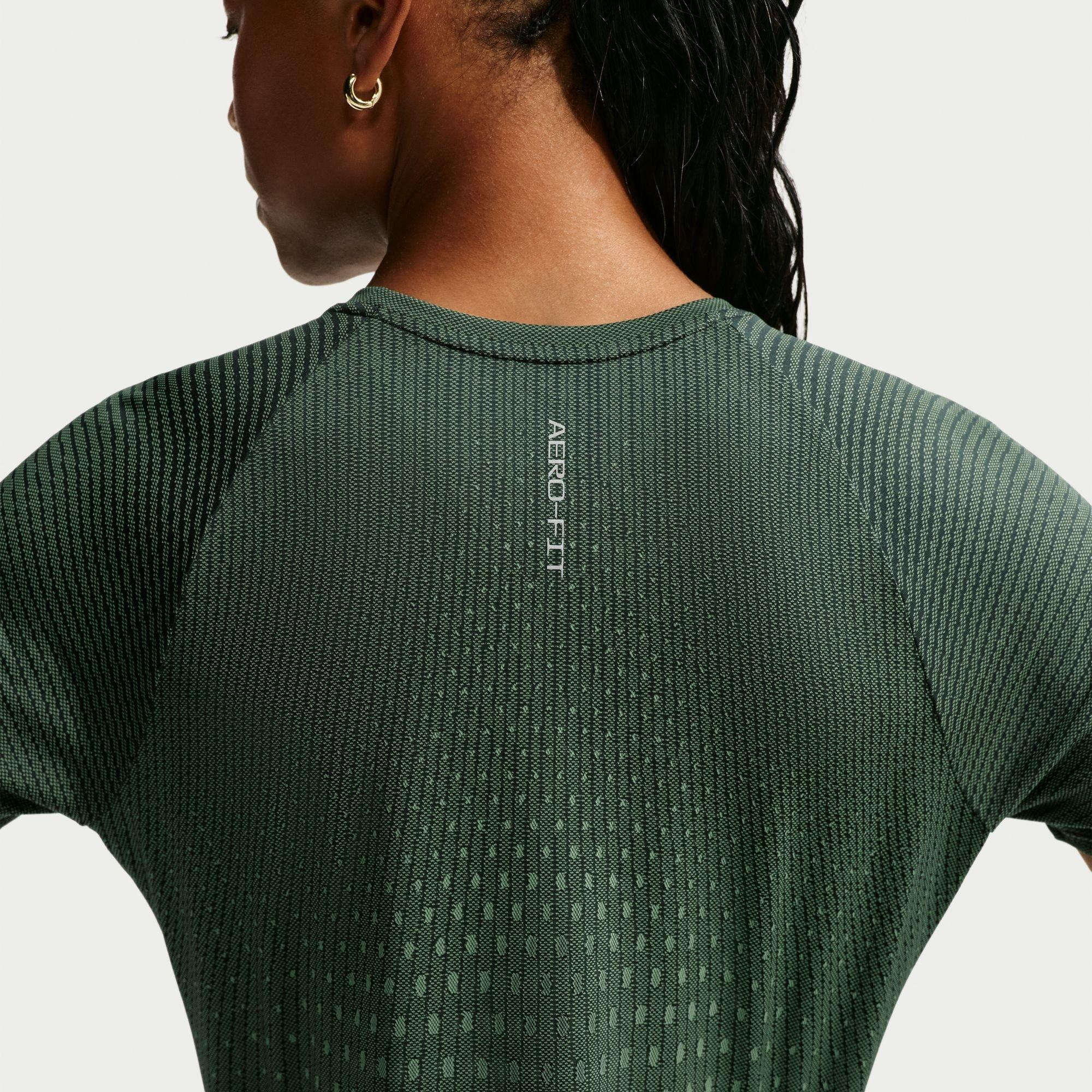 Black/Lt Green - Nike - Women's Swift Short Sleeve Running T-Shirt - 2