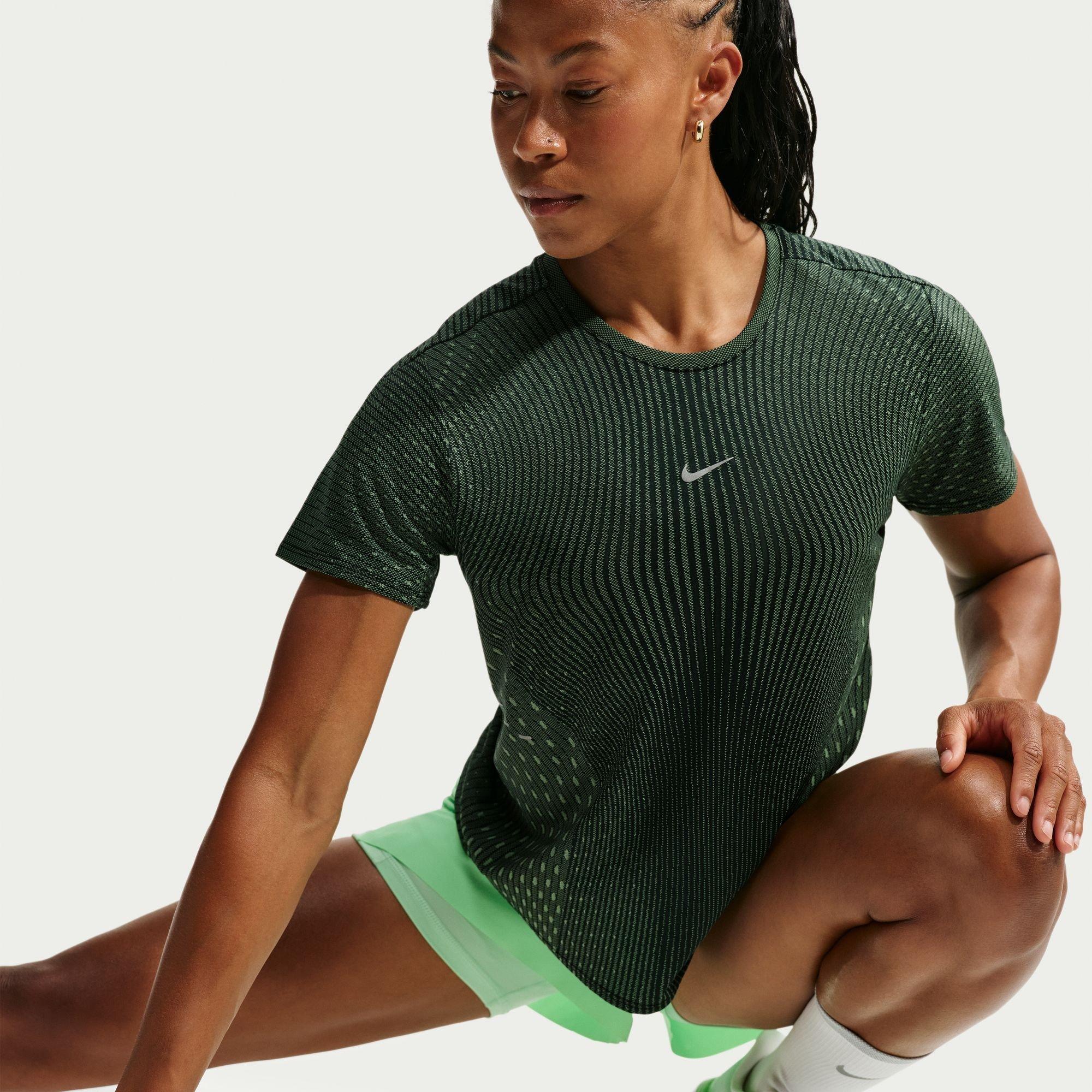 Black/Lt Green - Nike - Women's Swift Short Sleeve Running T-Shirt - 3