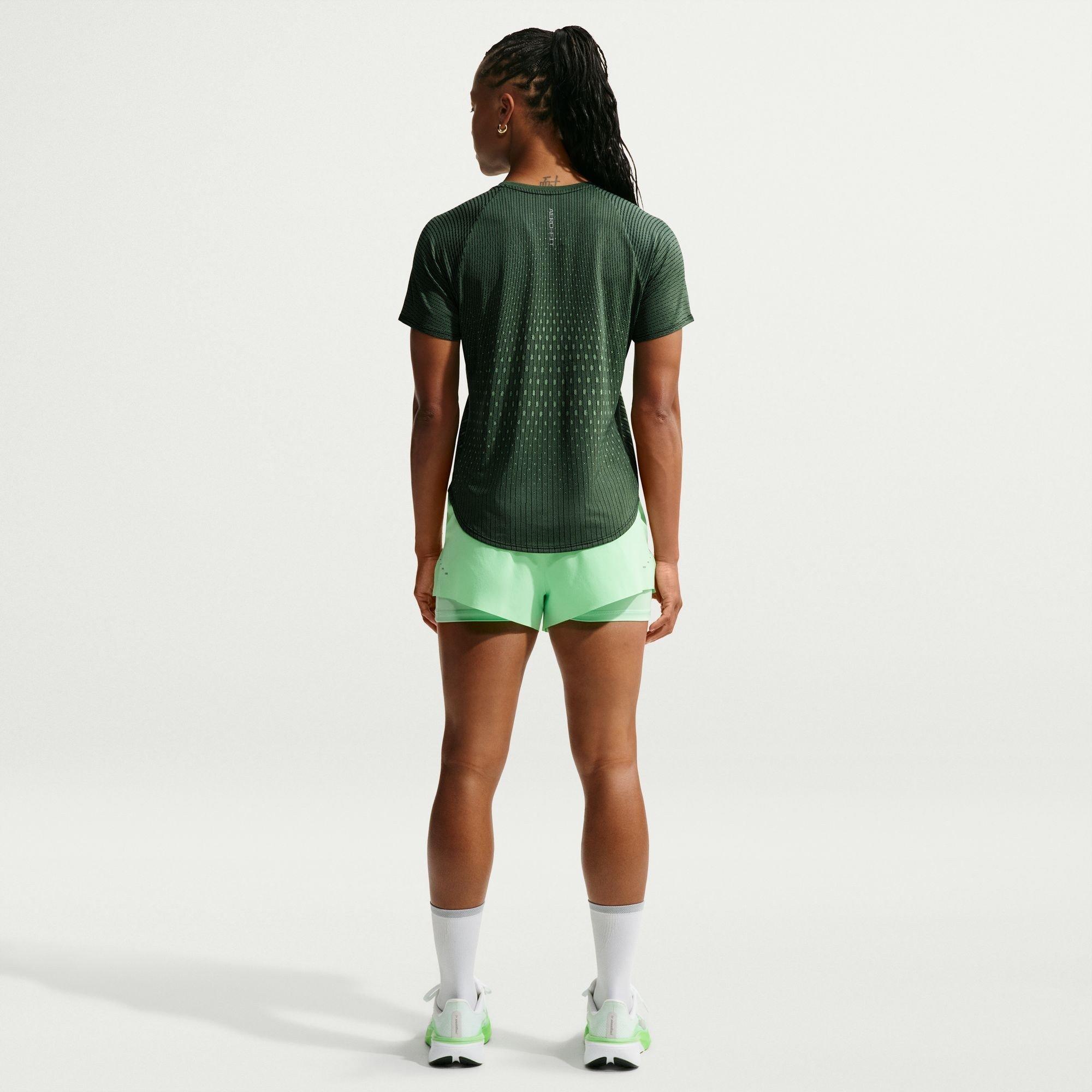 Black/Lt Green - Nike - Women's Swift Short Sleeve Running T-Shirt - 5