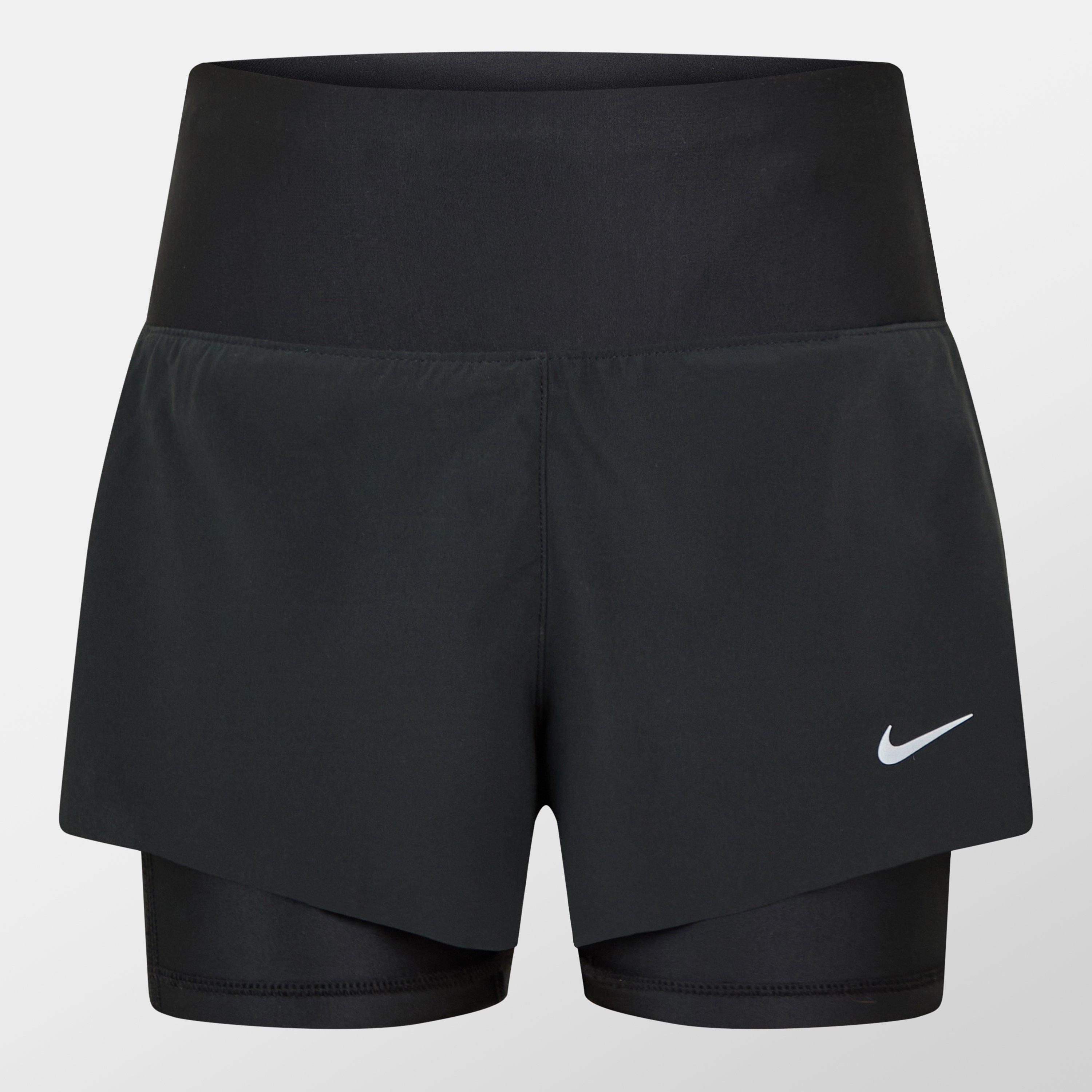 Black - Nike - Dri-FIT Swift Womens Mid-Rise 3 2-in-1 Shorts - 1