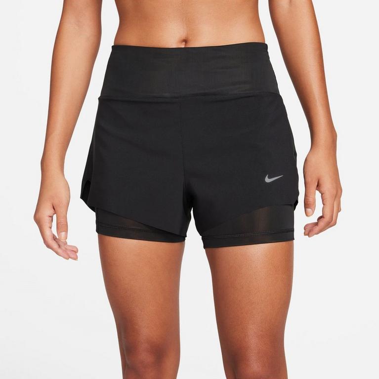 Noir - Nike - Dri-FIT Swift Women's Mid-Rise 3 2-in-1 Shorts - 1