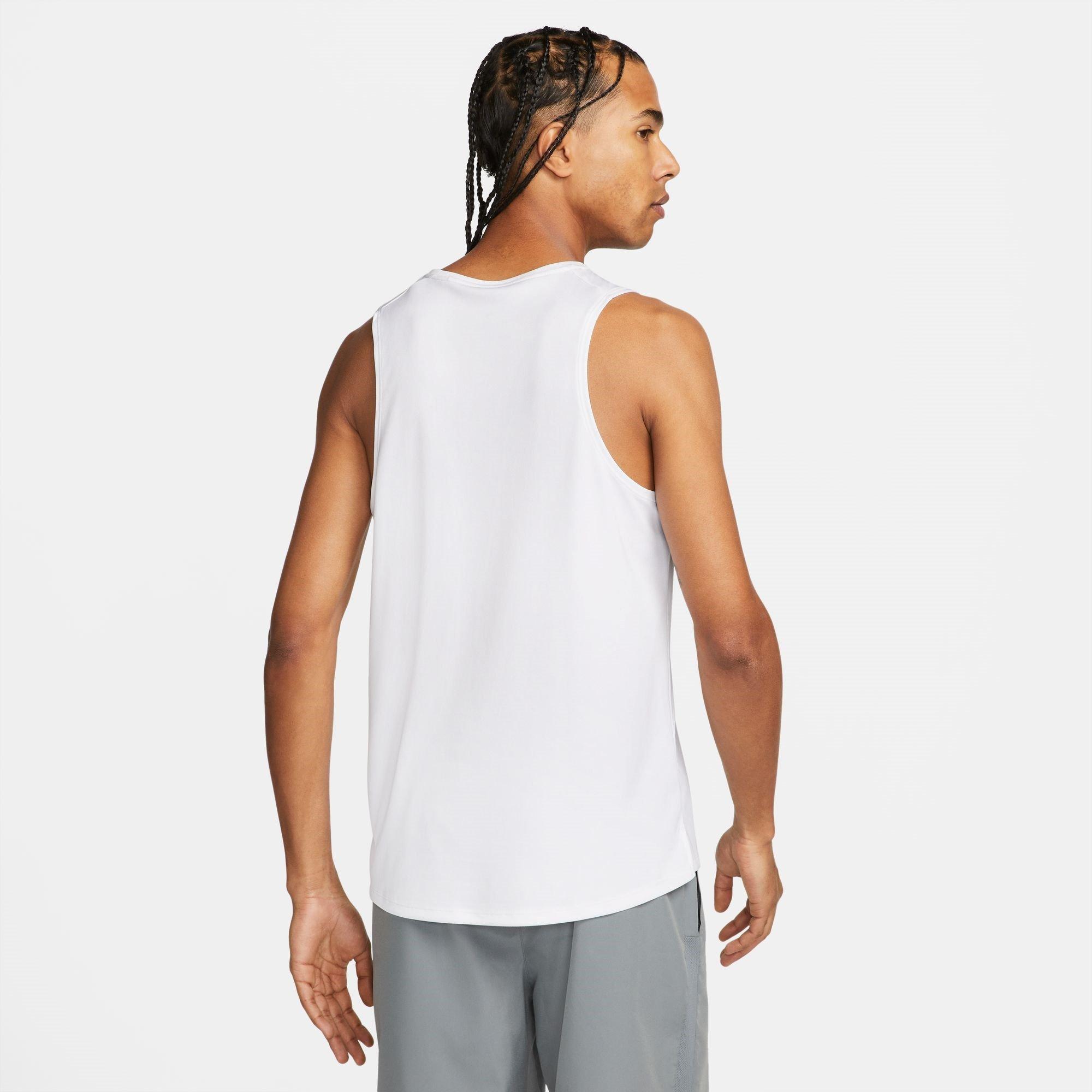 Bijelo/Srebrno - Nike - Dri-FIT Miler Men's Running Tank - 2