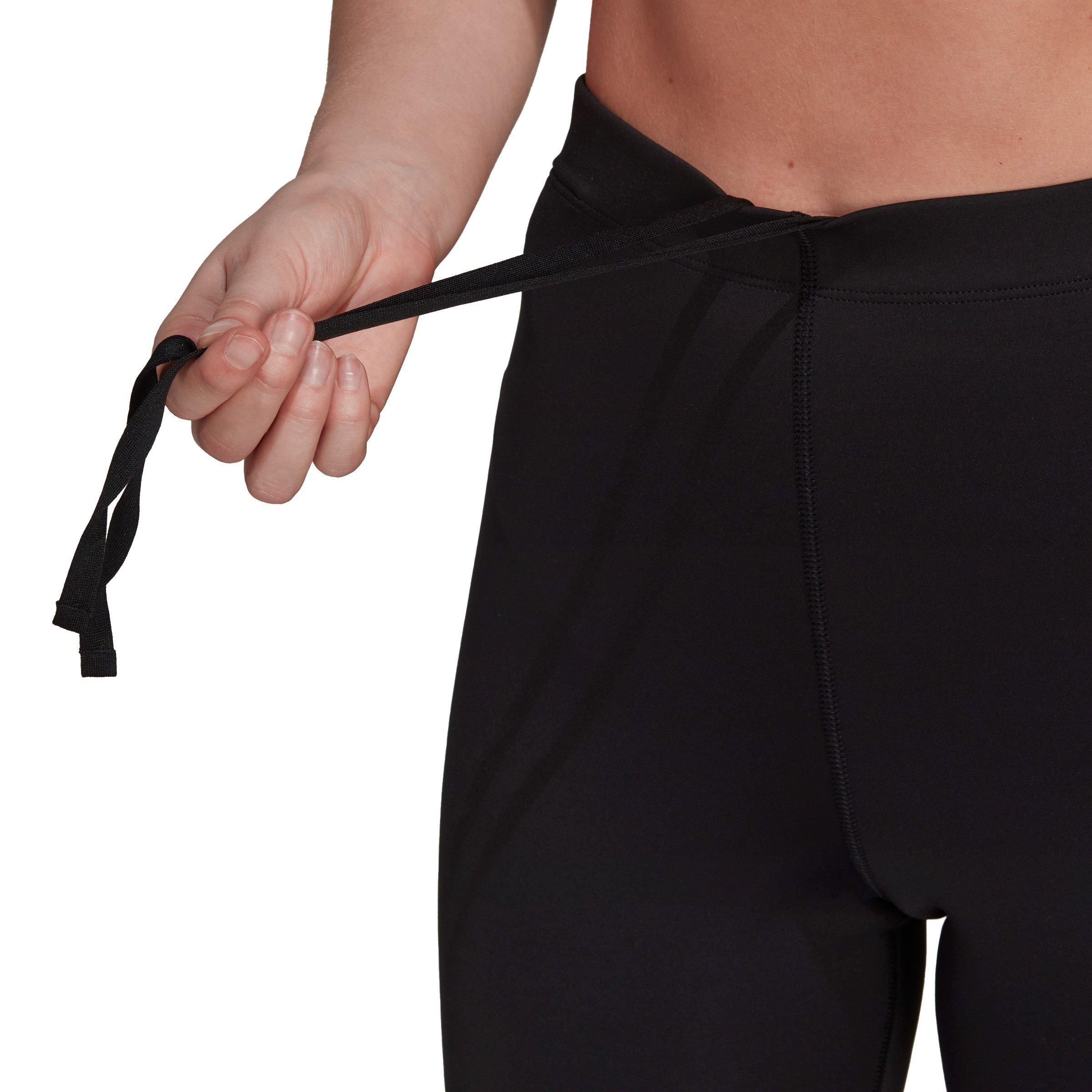 Black - adidas - Run Icons 3 Stripe 7/8 Running Tights Womens - 8