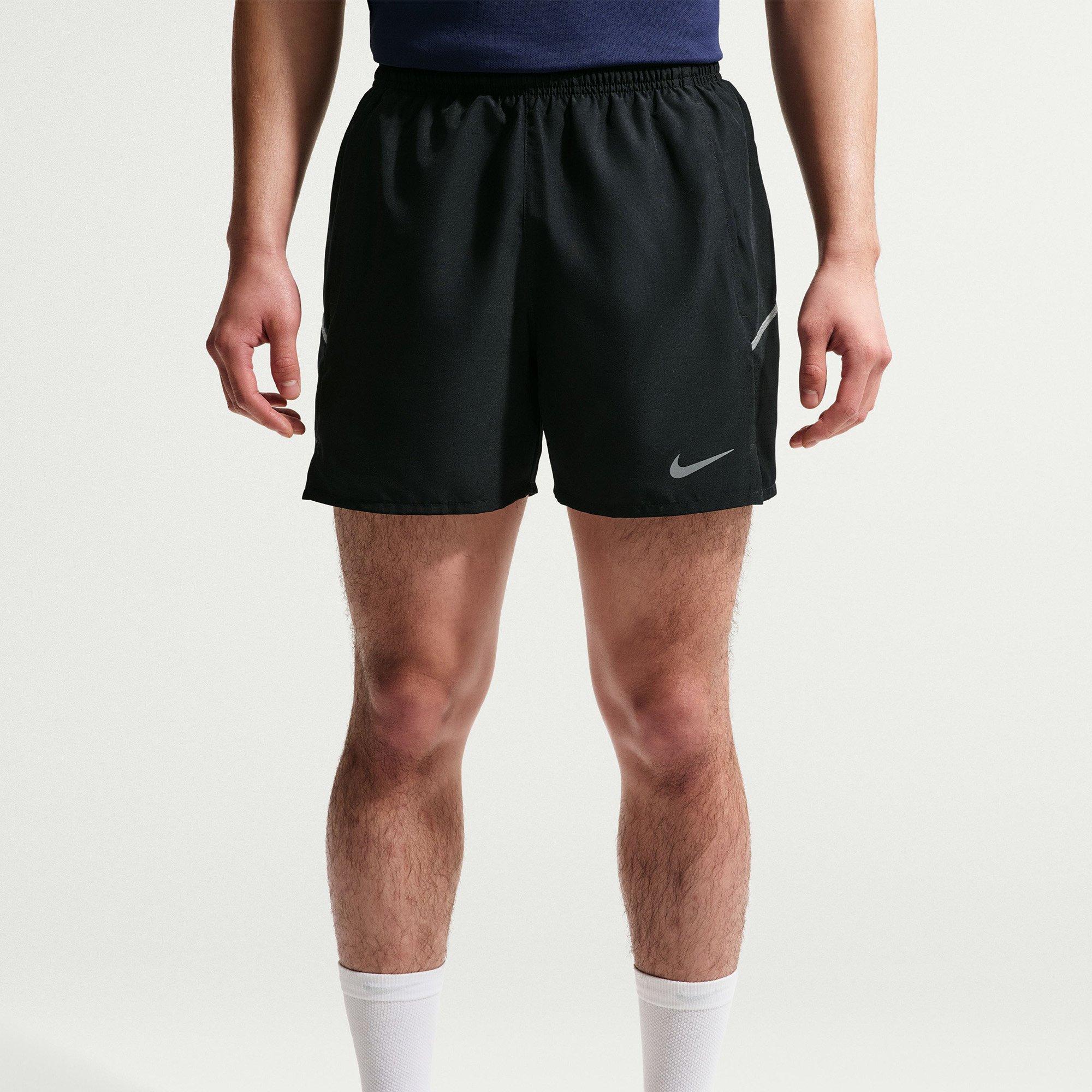 Black/Silver - Nike - Men's Miler Performance Running Shorts - 1