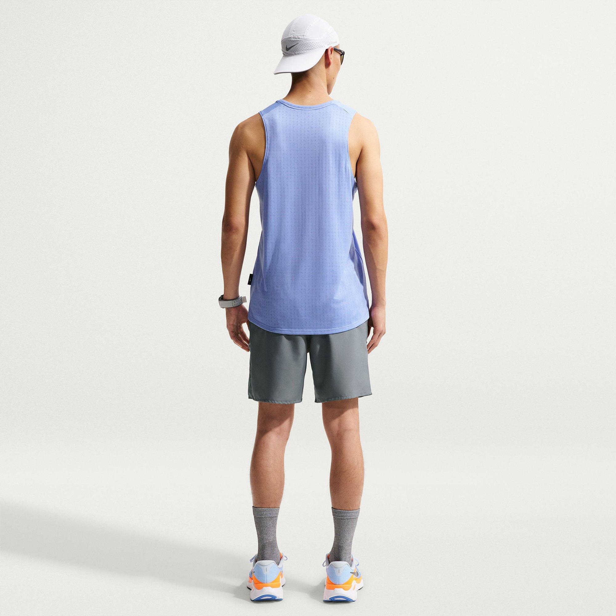 Grey/Ref.Silver - Nike - Miler Dri-FIT Briefs-Lined Mens Running Shorts - 3