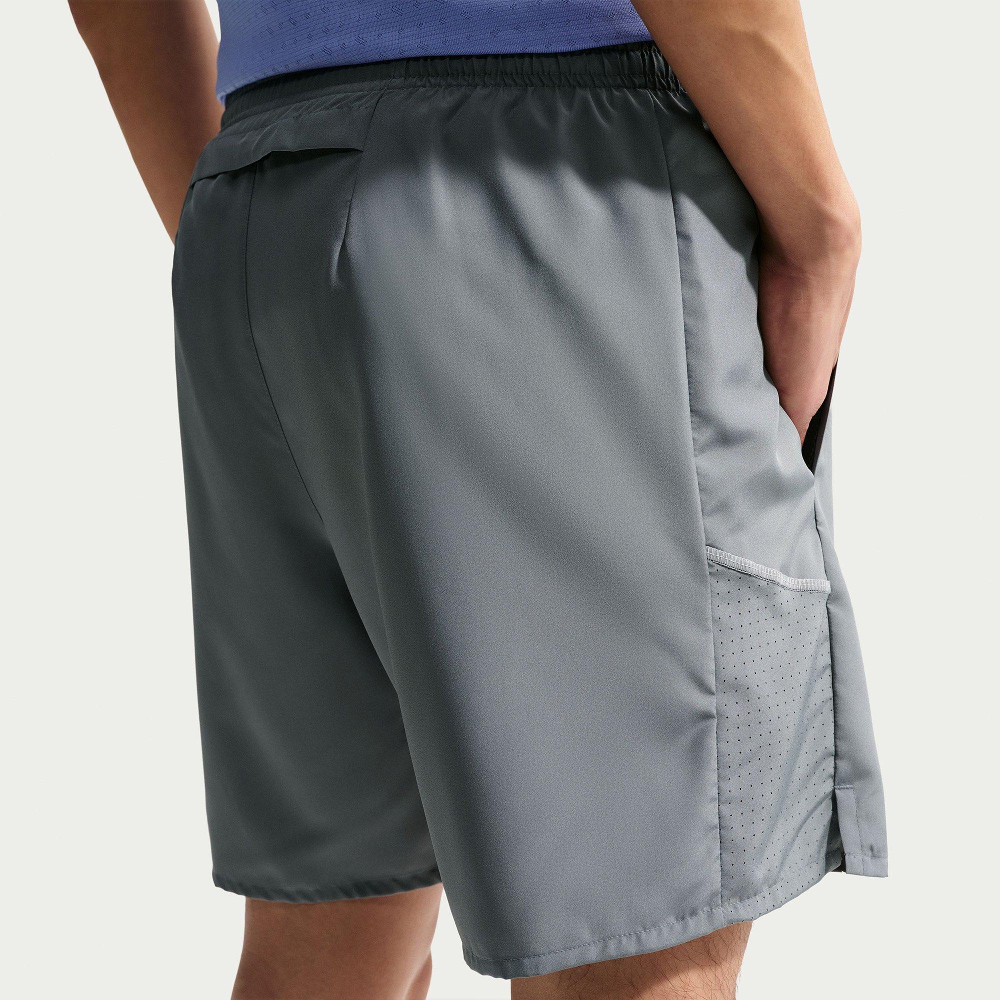 Grey/Ref.Silver - Nike - Miler Dri-FIT Briefs-Lined Mens Running Shorts - 5