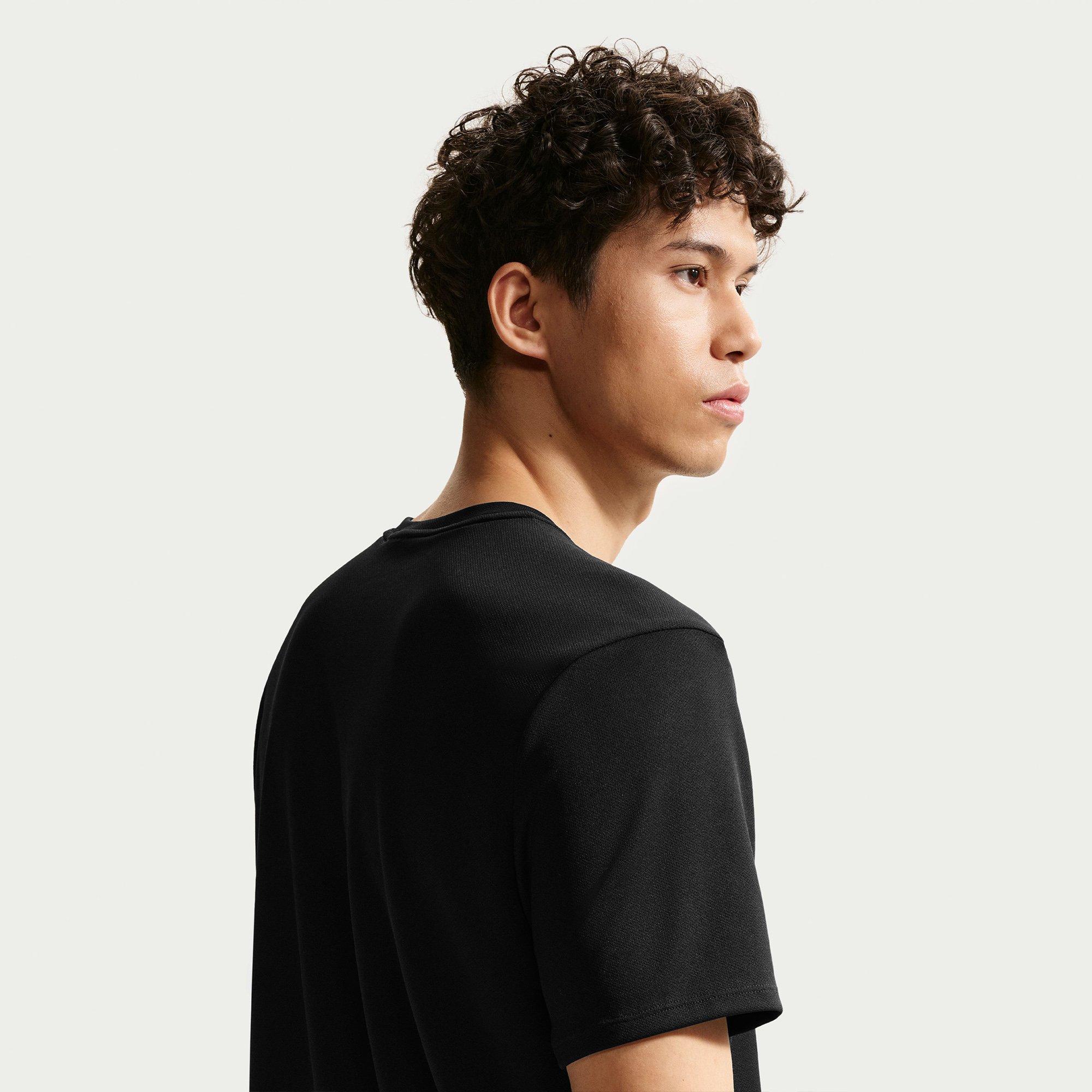 Black/Silver - Nike - Men's Miler Short Sleeve Performance Running Top - 4