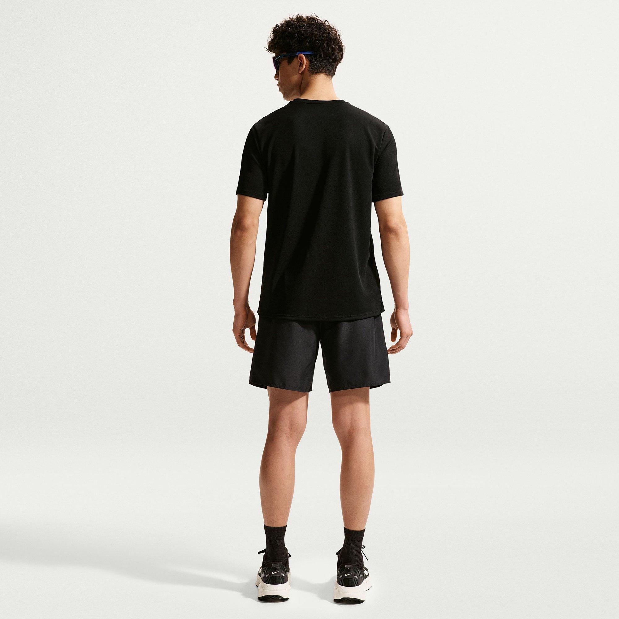 Black/Silver - Nike - Men's Miler Short Sleeve Performance Running Top - 6