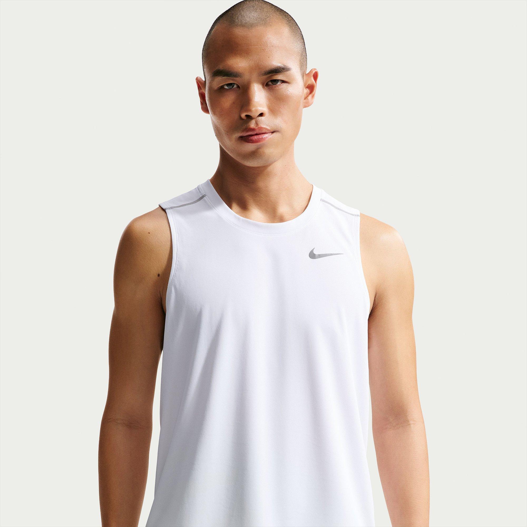White/Silver - Nike - Men's Miler Performance Running Vest - 5