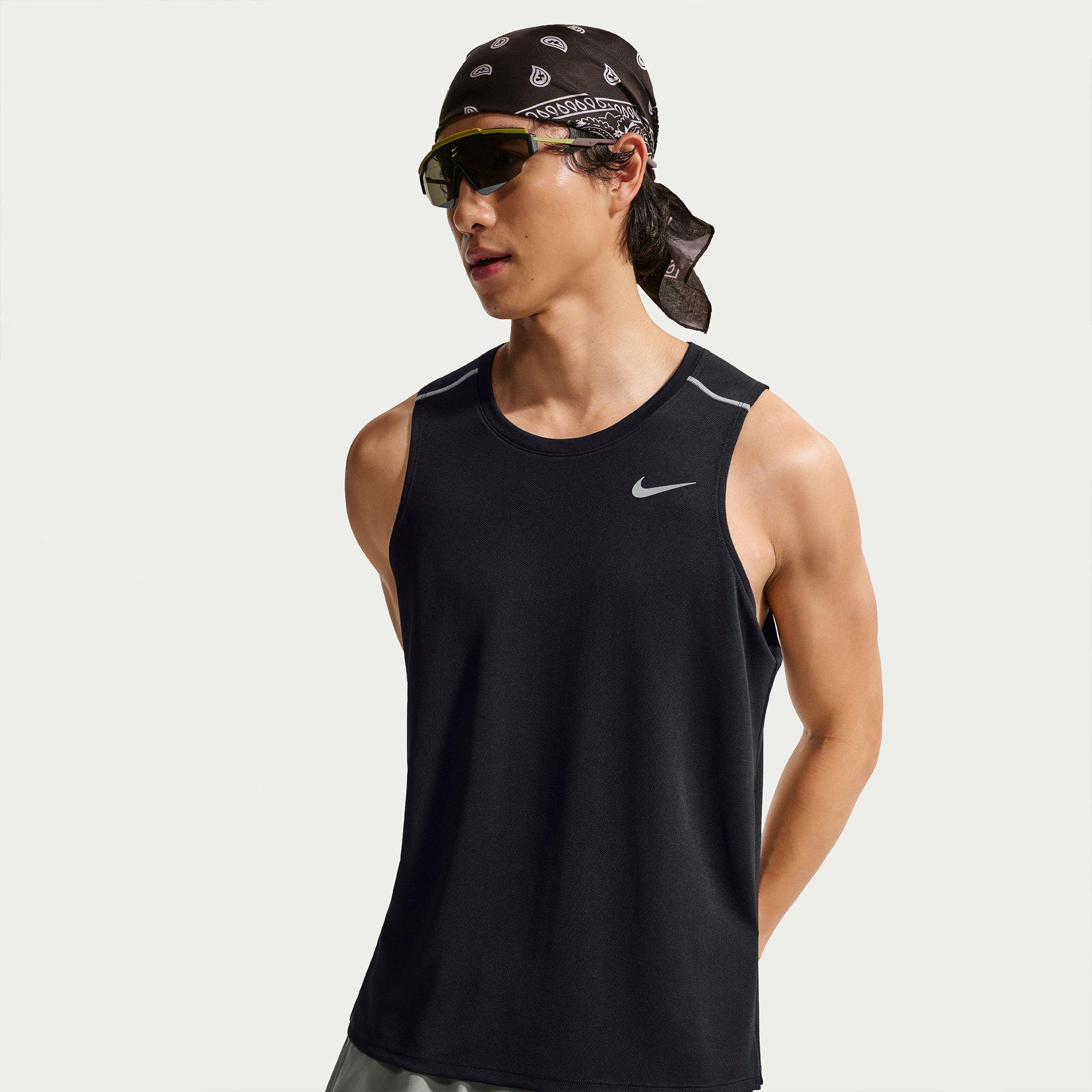 Black/Silver - Nike - Men's Miler Performance Running Vest - 3