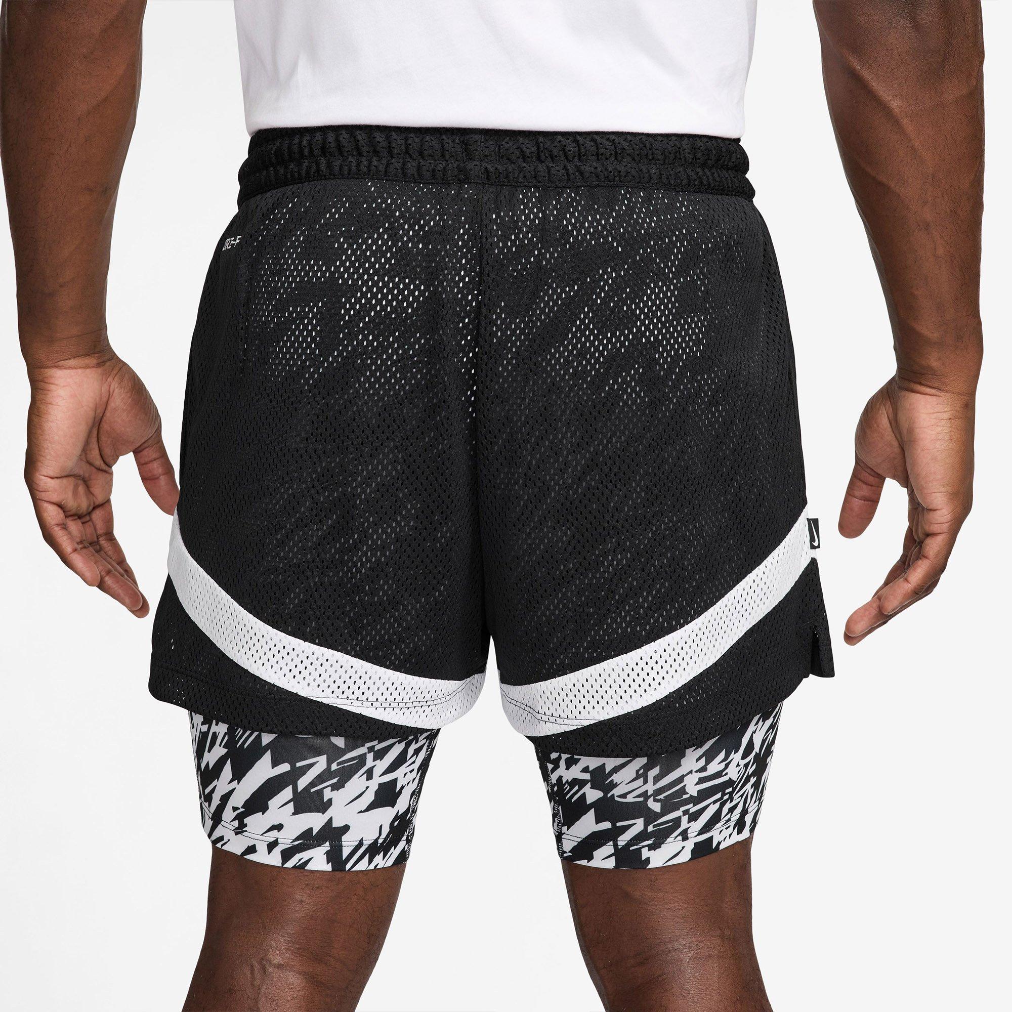 Black/White - Nike - 2in1  Mens 4 Inch Shorts - 2