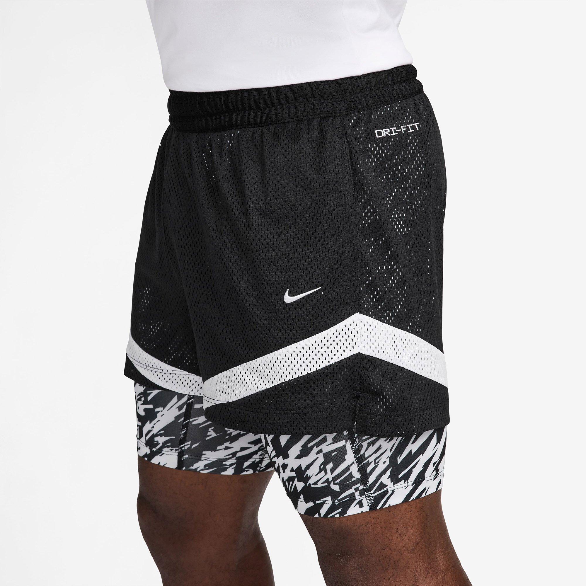 Black/White - Nike - 2in1  Mens 4 Inch Shorts - 3