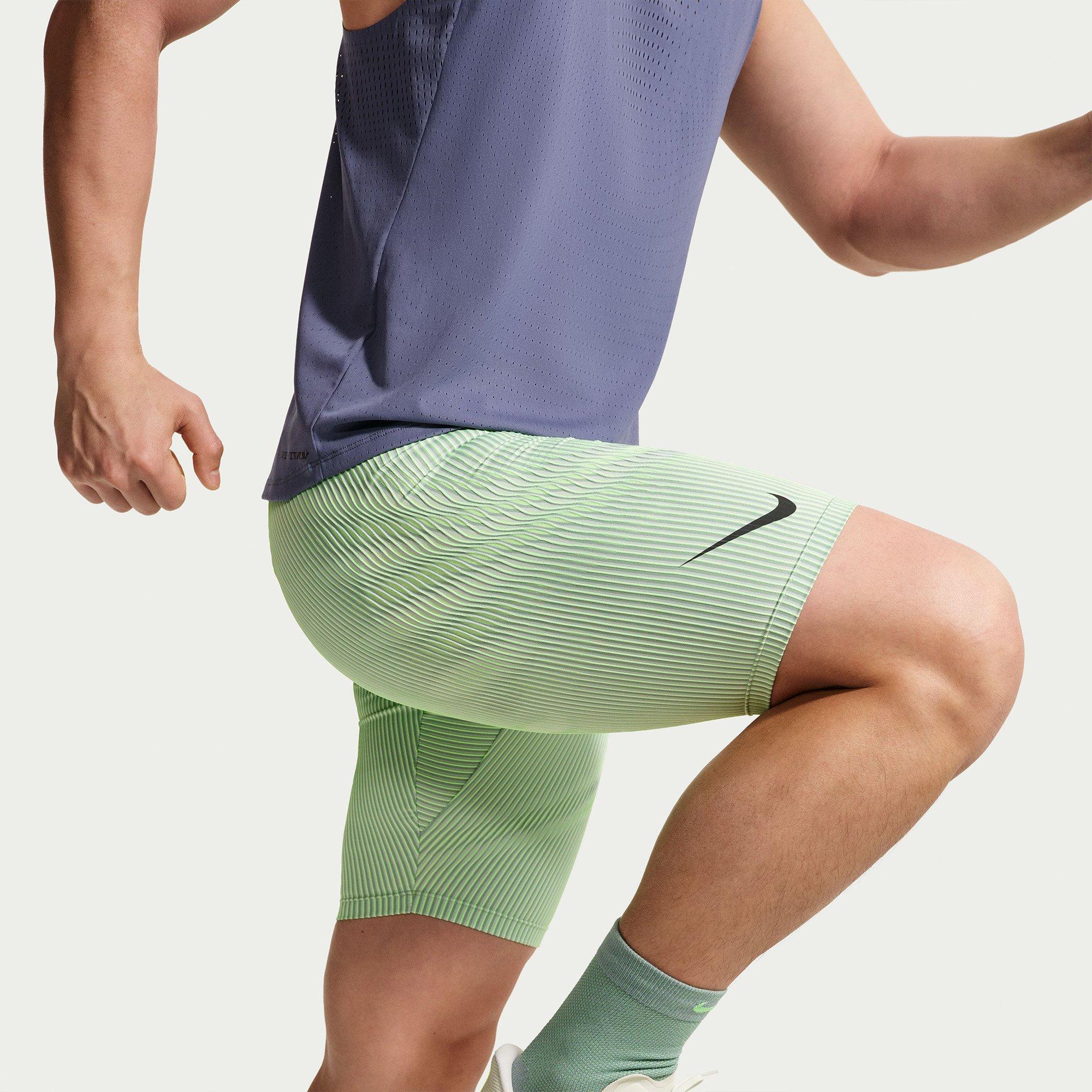 Lime/Silver/Blk - Nike - Men's Aeroswift Performance Running Shorts - 3