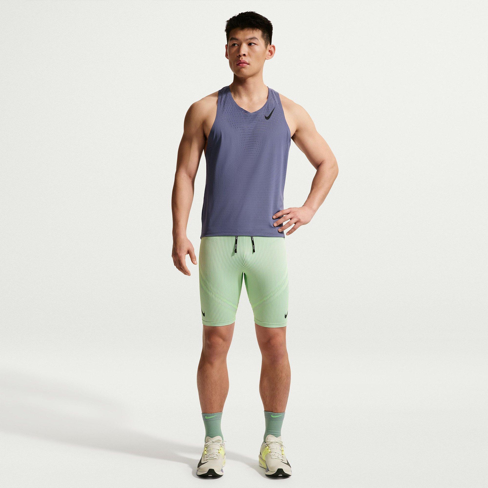 Lime/Silver/Blk - Nike - Men's Aeroswift Performance Running Shorts - 4