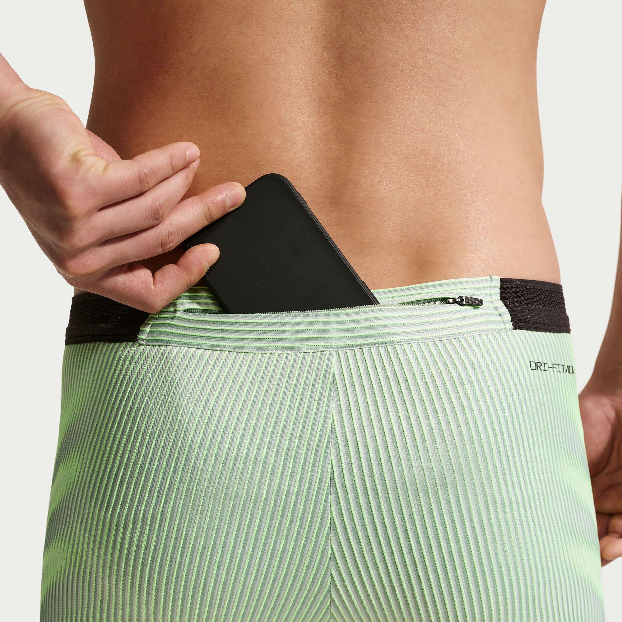 Lime/Silver/Blk - Nike - Men's Aeroswift Performance Running Shorts - 6