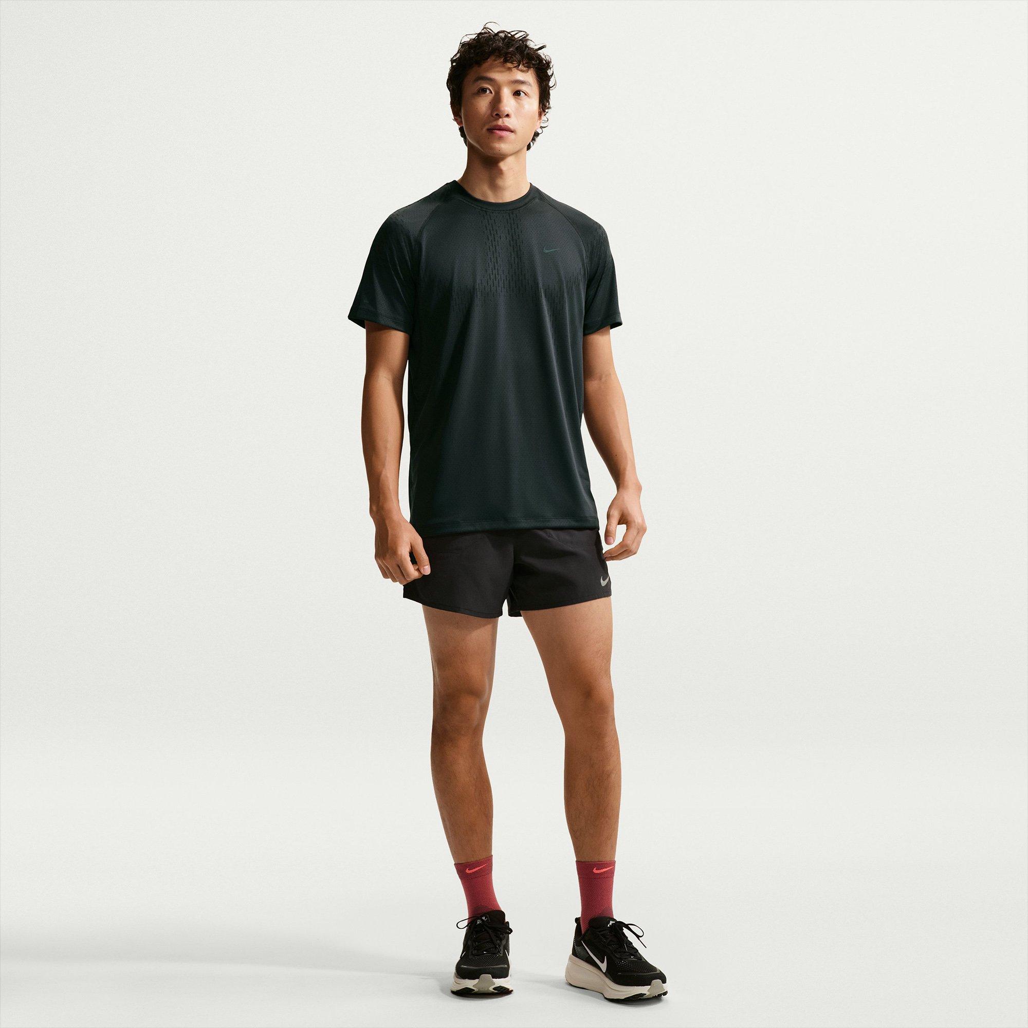 Off Noir/Black - Nike - Men's Stride Short Sleeve Performance Running Top - 7