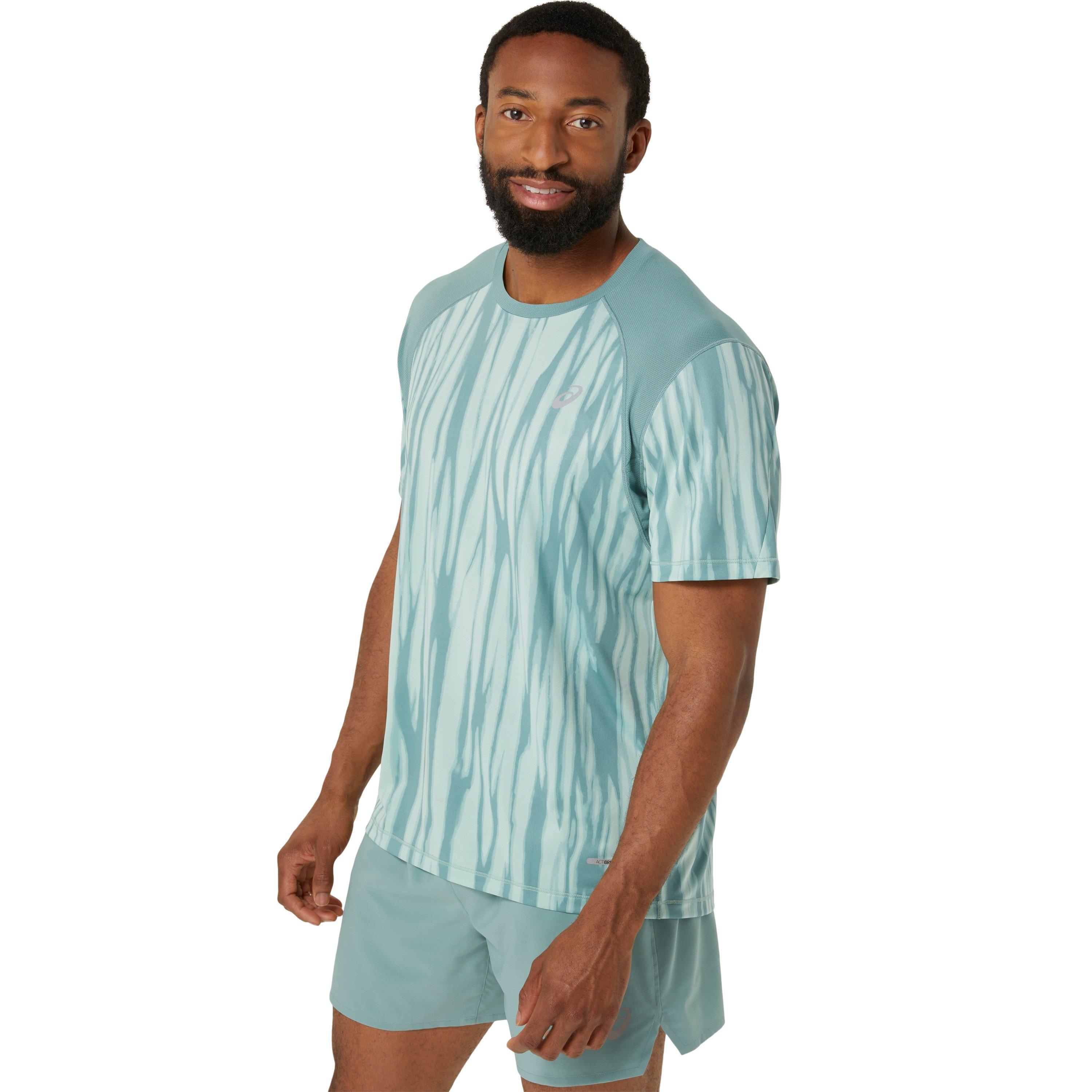 Teal - Asics - All Over Print Men's SS Running Top - 1