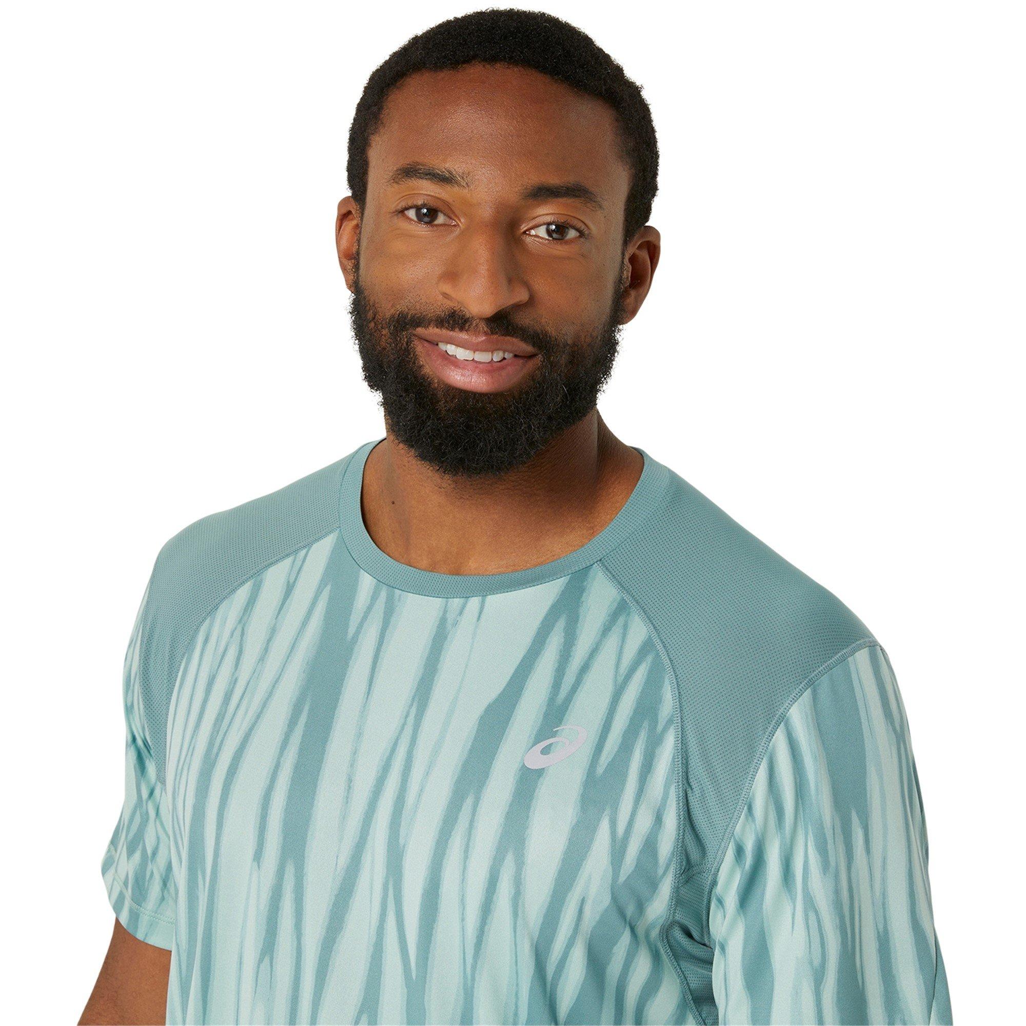Azul-petróleo - Asics - All Over Print Men's SS Running Top - 3