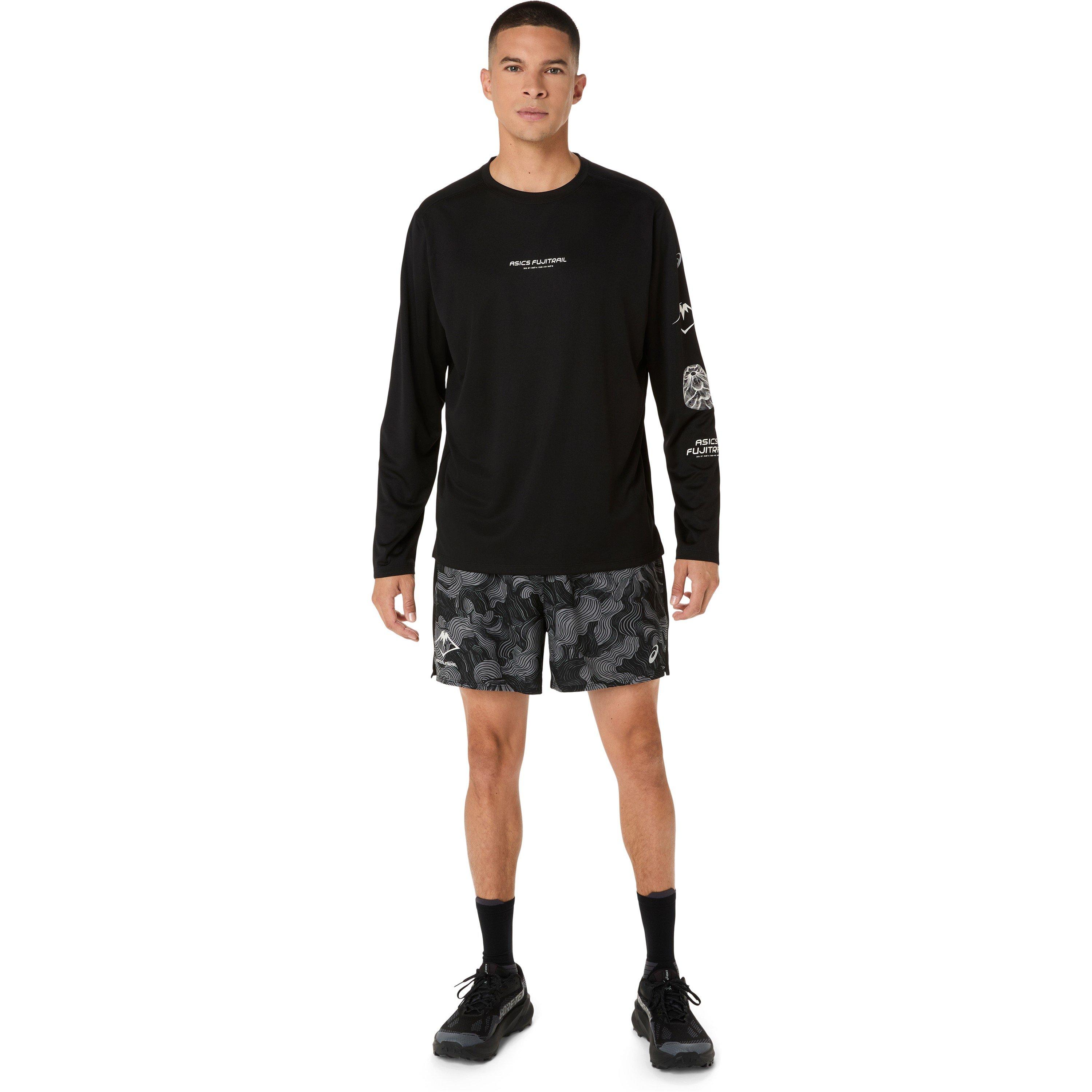 Perfekt Schwarz - Asics - Fujitrail All Over Print 5in Short Running Mens - 7