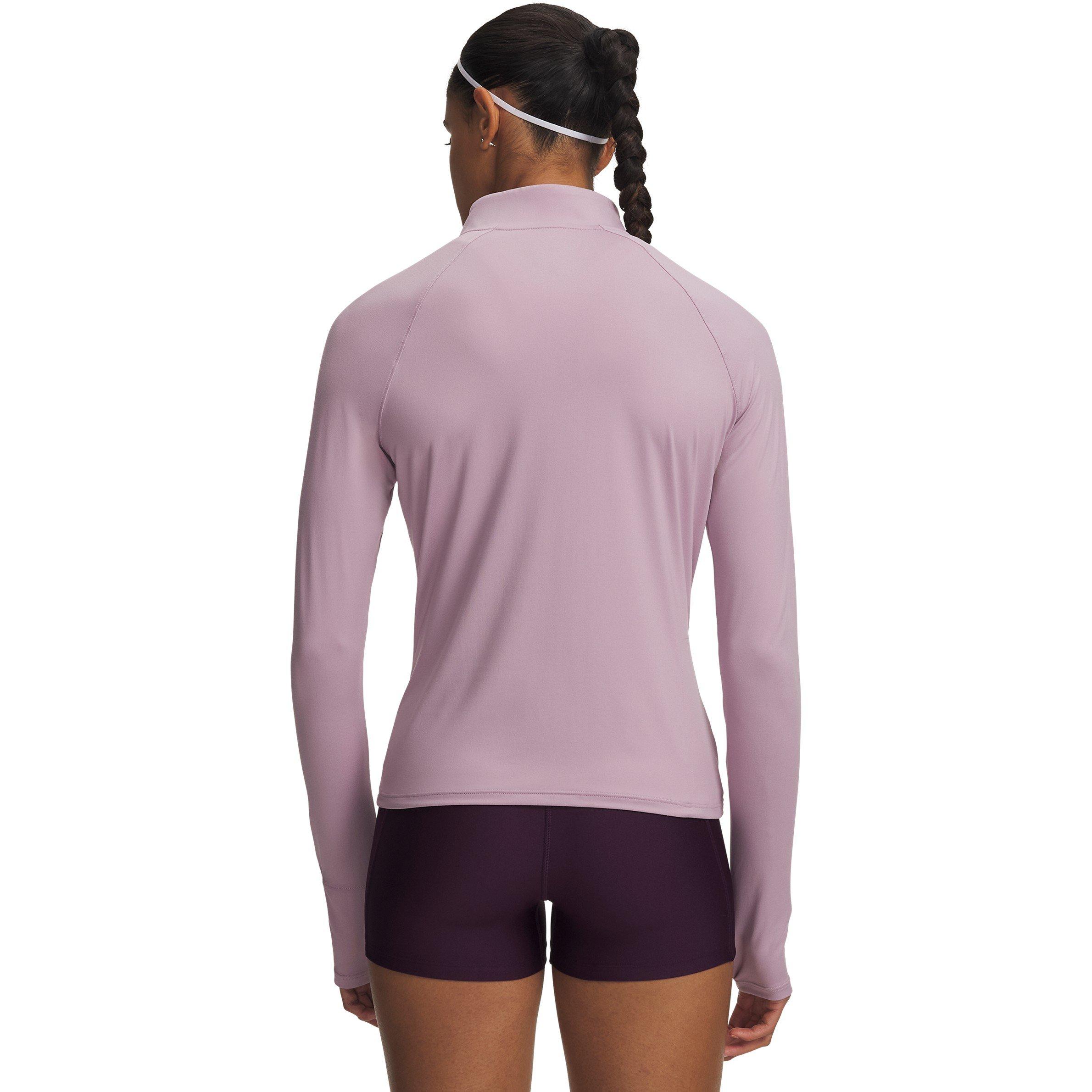Mauve Pink - Under Armour - Women's Velociti Half Zip Long Sleeve Running Top - 2