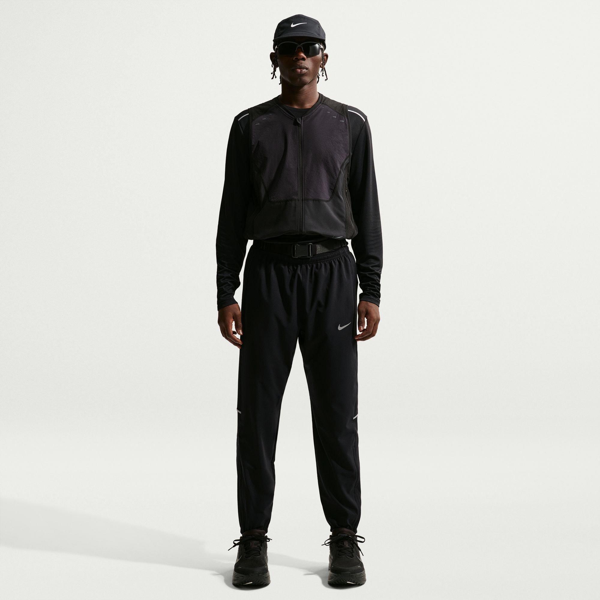 Crna/Odbojnik - Nike - Men's Miler Woven Performance Tracksuit Bottoms - 6