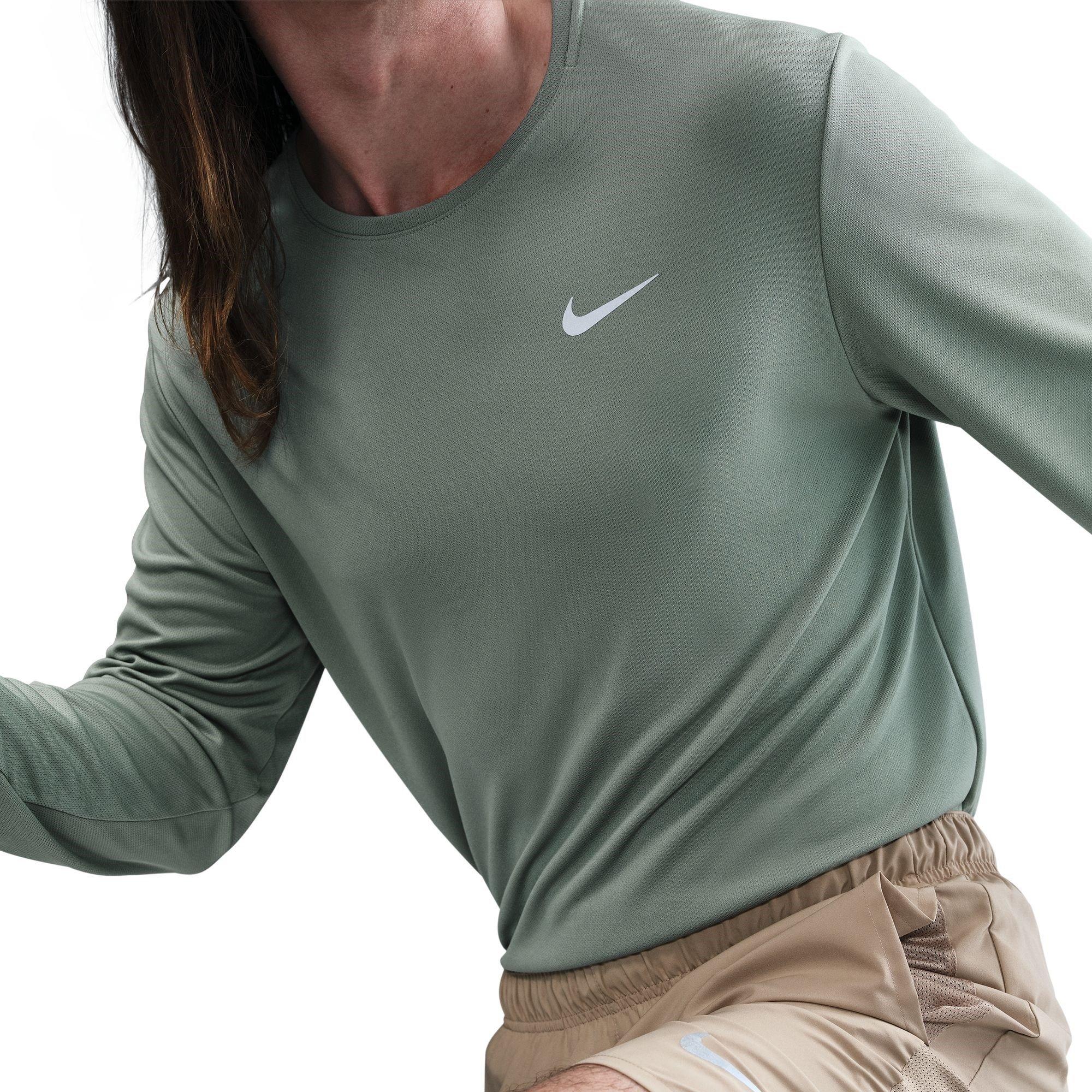 VERDE CHIARO/ARGENTO - Nike - Miler Men's Dri-FIT UV Long-Sleeve Running Top - 5