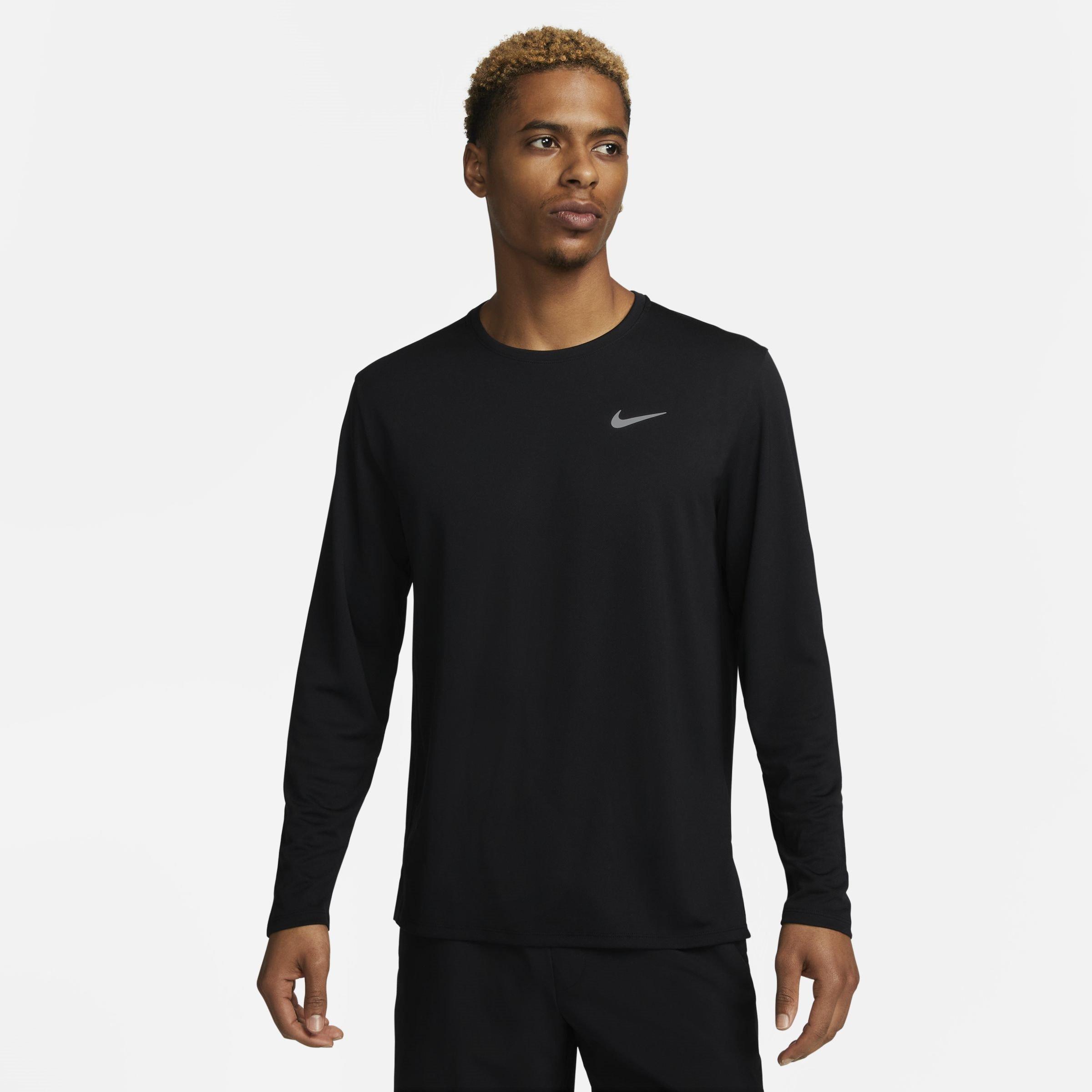 Nike Men's Miler Dri-Fit Uv Long-Sleeve Running Top - Black - S