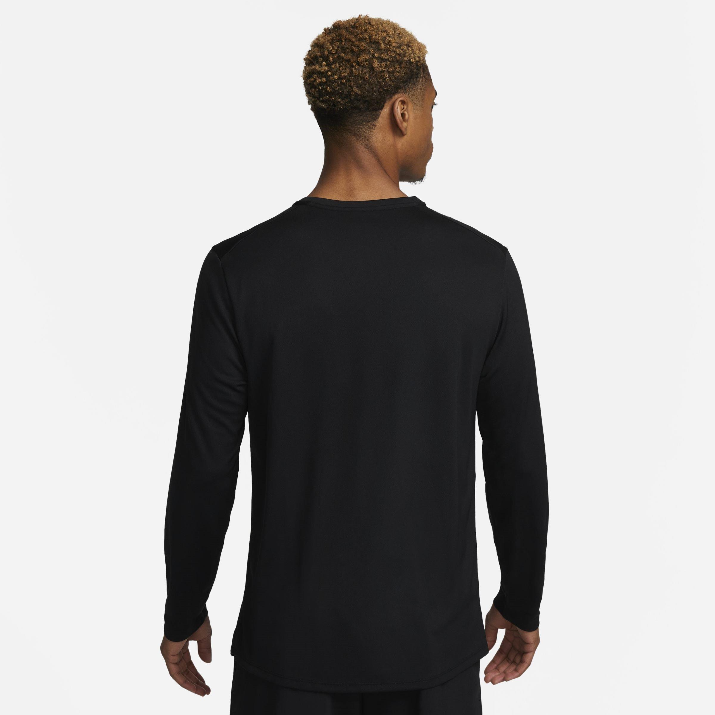 Schwarz - Nike - Miler Men's Dri-FIT UV Long-Sleeve Running Top - 2