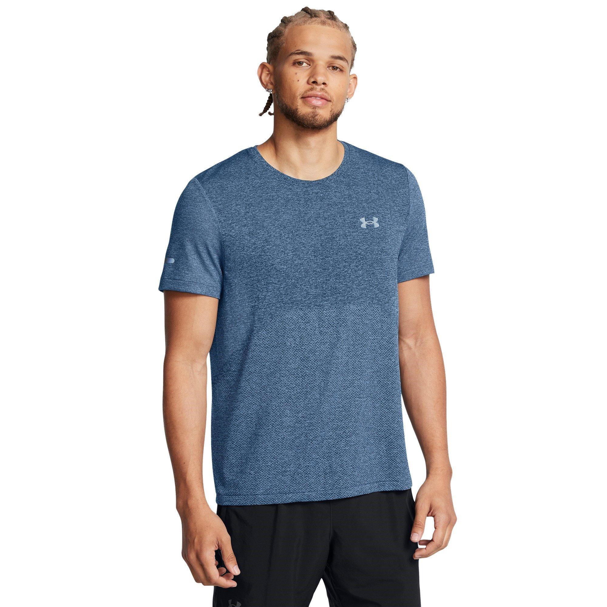Blue - Under Armour - Men's Seamless Stride Short-Sleeve Performance Top - 2