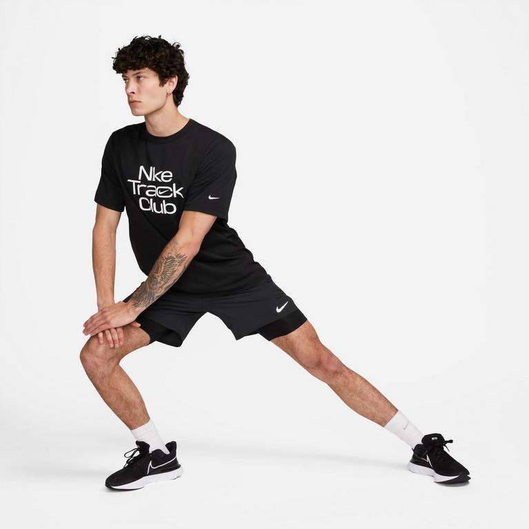 Noir - Nike - Dri-FIT Hyverse Track Club Men's Short-Sleeve Running Top - 5