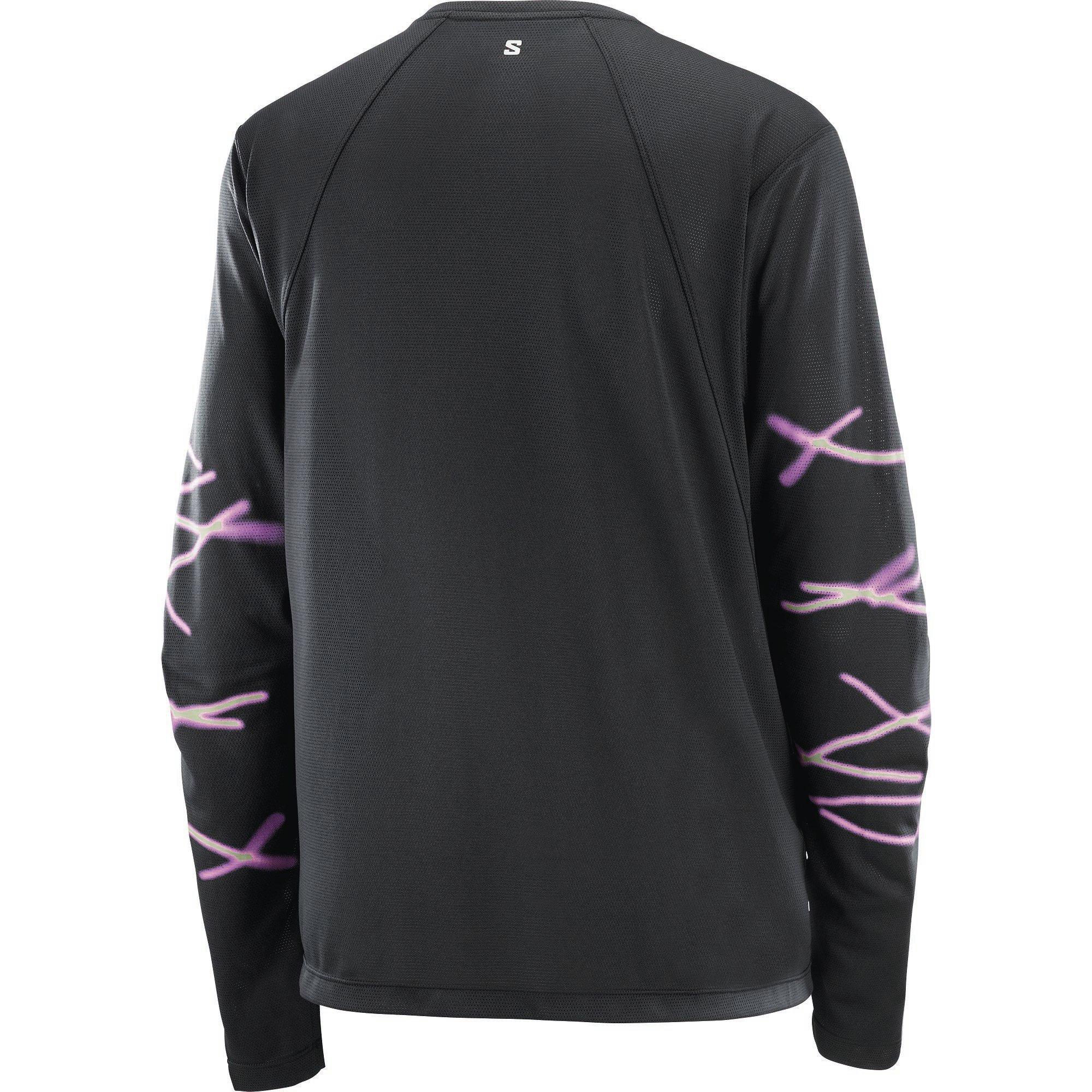 Crna - Salomon - SHAKEout Core Graphic LS Running Tee Womens - 2