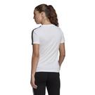 Blanc/Noir - Primeblue adidas - Essentials Slim 3-Stripe T-Shirt Womens - 3