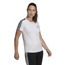 Blanc/Noir - Primeblue adidas - Essentials Slim 3-Stripe T-Shirt Womens - 4