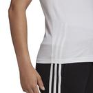 Blanc/Noir - Primeblue adidas - Essentials Slim 3-Stripe T-Shirt Womens - 6