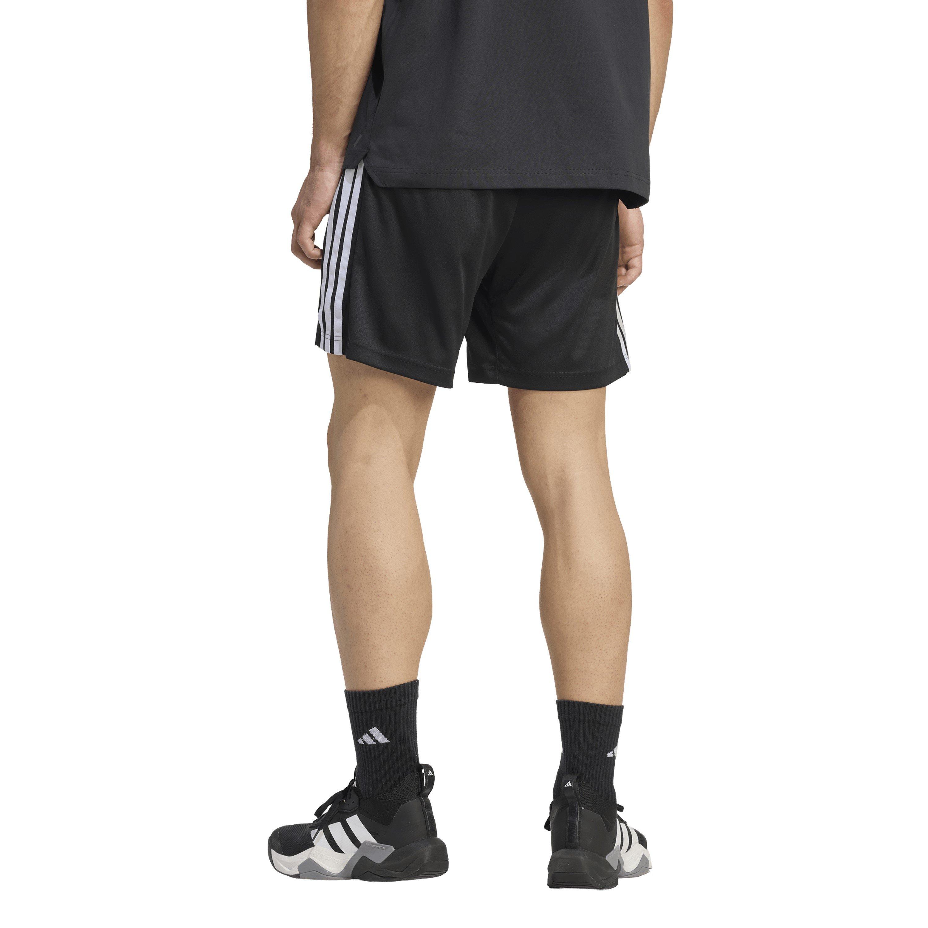 Black/White - adidas - 3 Stripe Essentials Pique Training Shorts Mens - 3