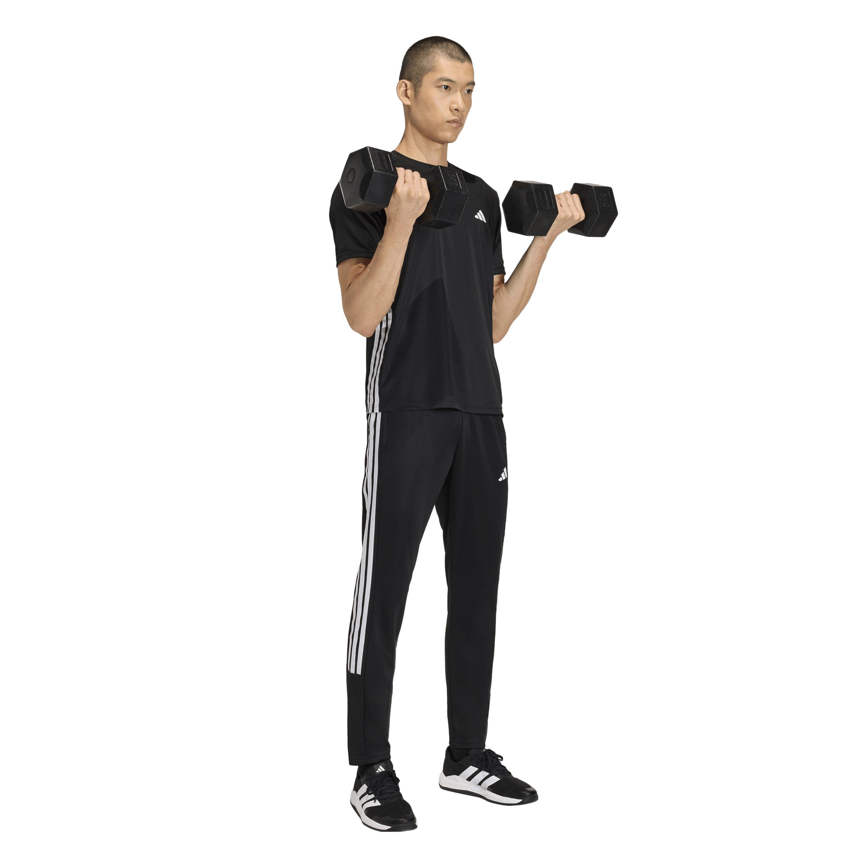 Nero/Bianco - adidas - 3 Stripe Training Essentials Jogger Mens - 6