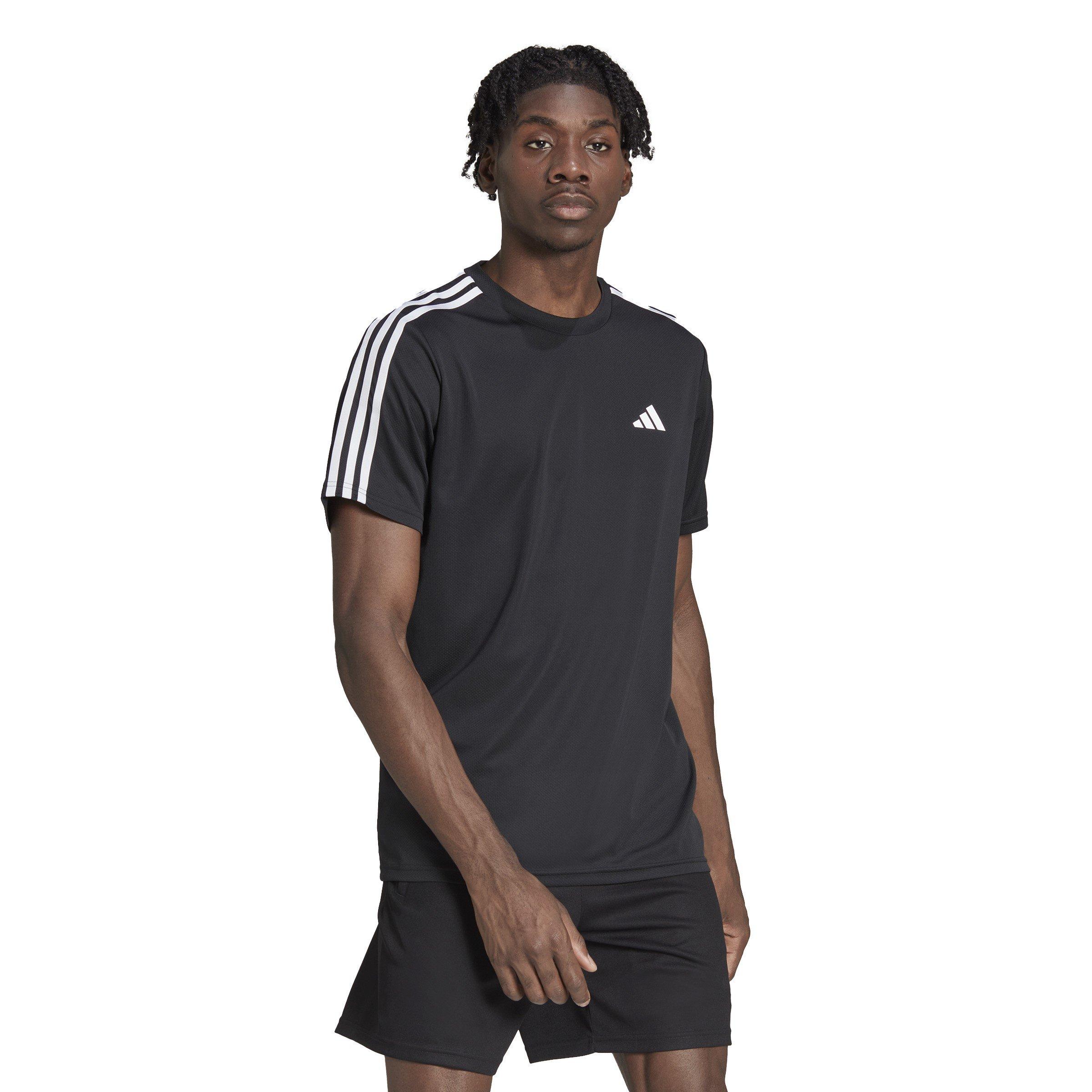Schwarz/Weiß - adidas - 3 Stripe Essentials Training T-Shirt Mens - 3