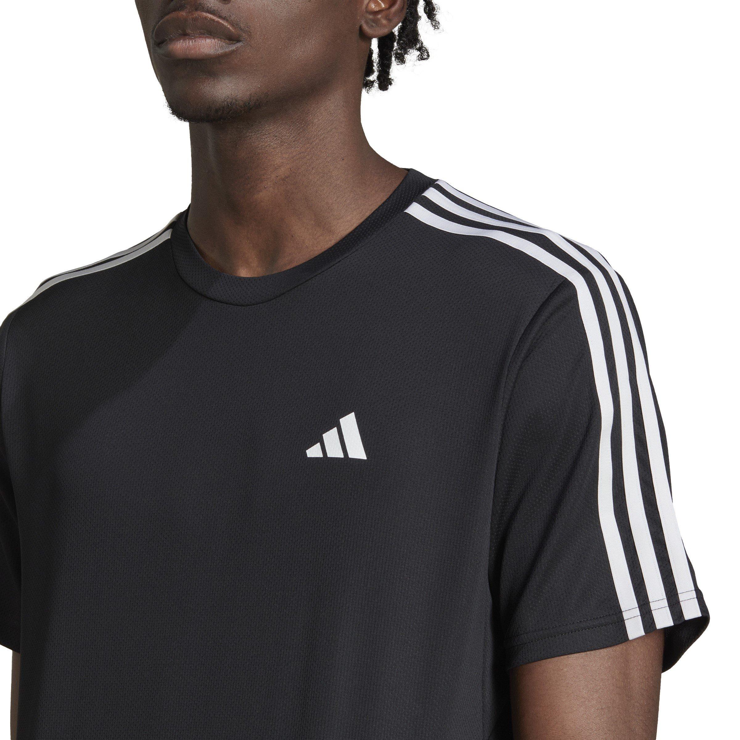 Schwarz/Weiß - adidas - 3 Stripe Essentials Training T-Shirt Mens - 5